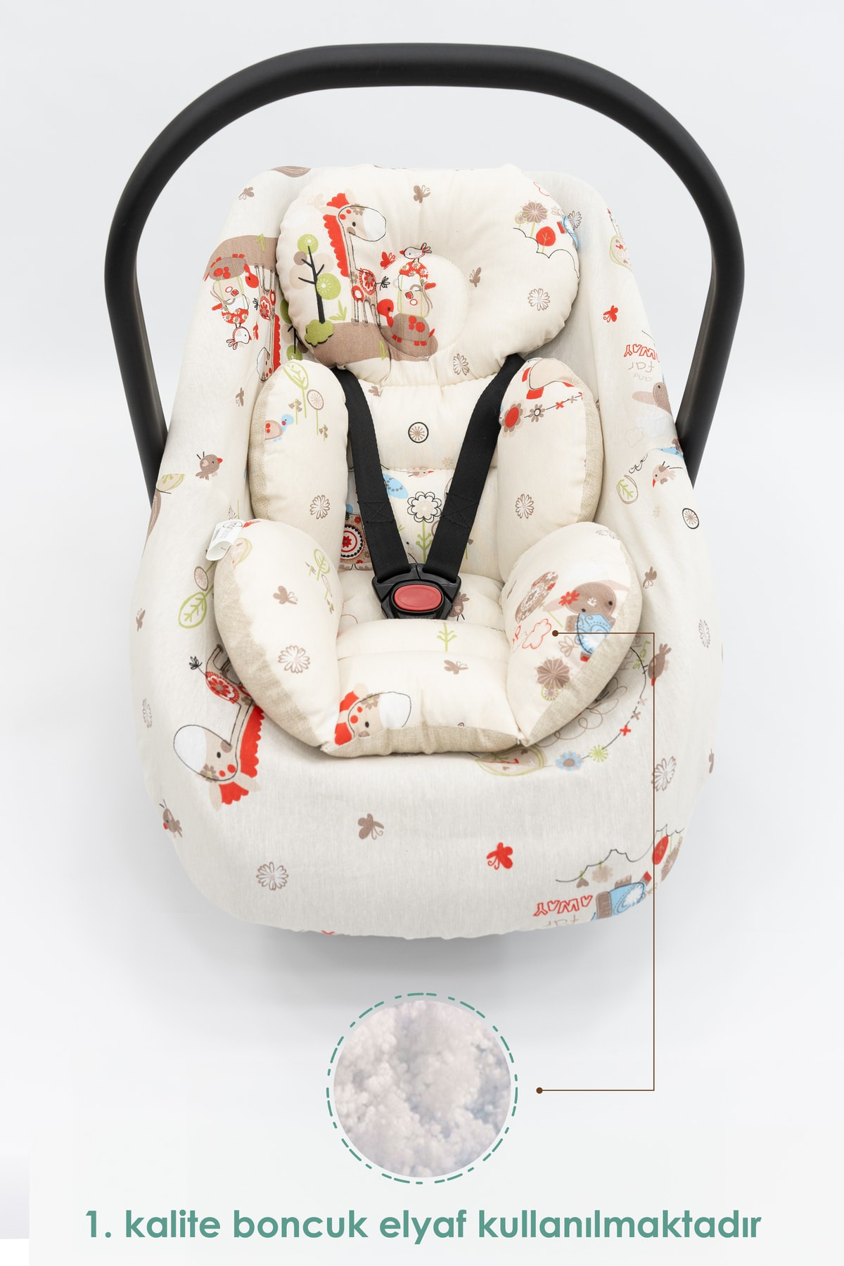 Mordesign Ortopedik Bel Destekli Bebek Puset Minderi Ve Çarşaf 2'Li Set, Çi