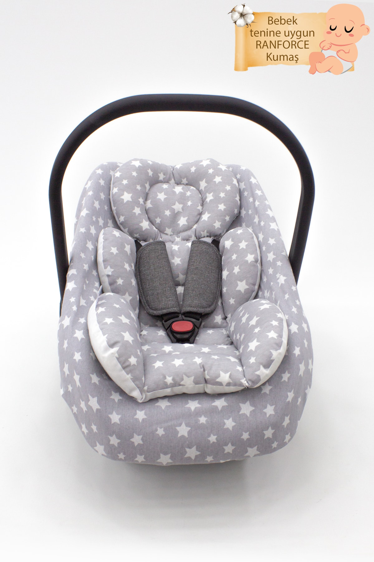 Mordesign Ortopedik Bel Destekli Puset Minder Ve Çarşaf 2'Li Set, Stars Des