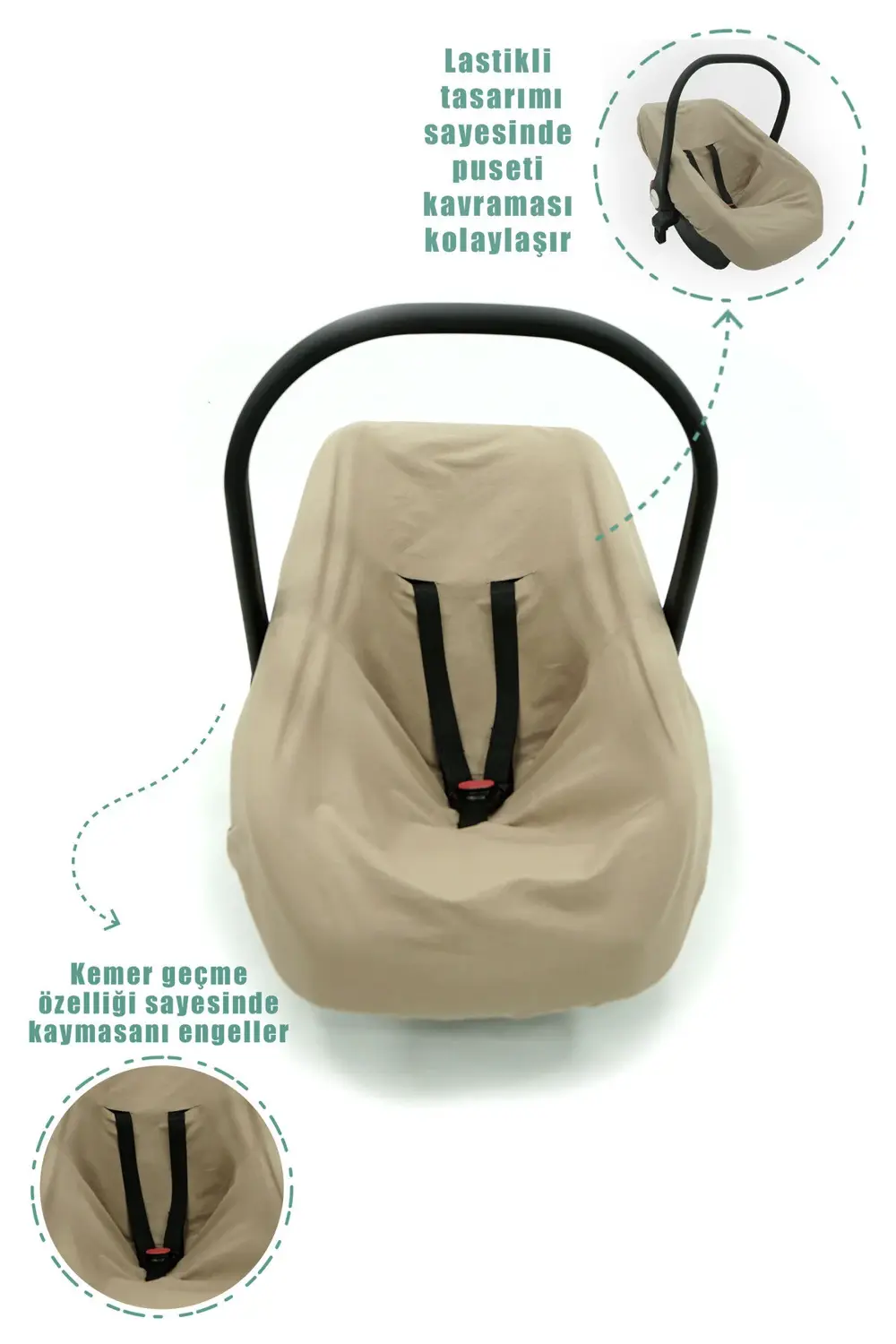 Mordesign Ortopedik Bel Destekli Bebek Puset Minderi, Örtü Ve Çarşaf 3'Lü S