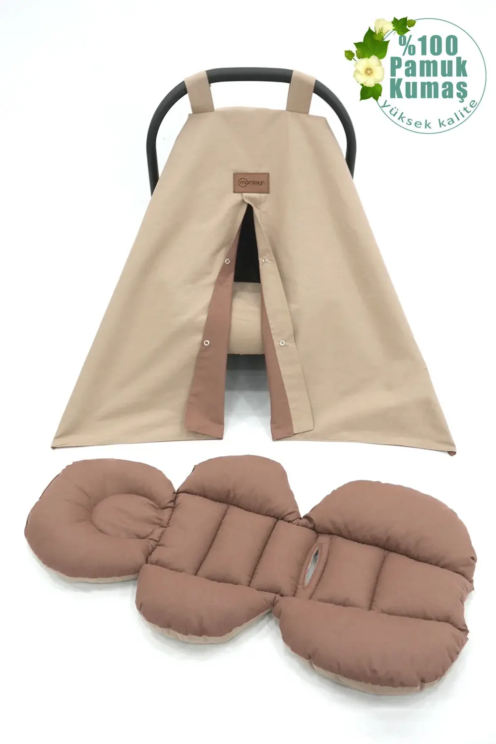 Mordesign Ortopedik Bel Destekli Bebek Puset Minderi, Örtü Ve Çarşaf 3'Lü S