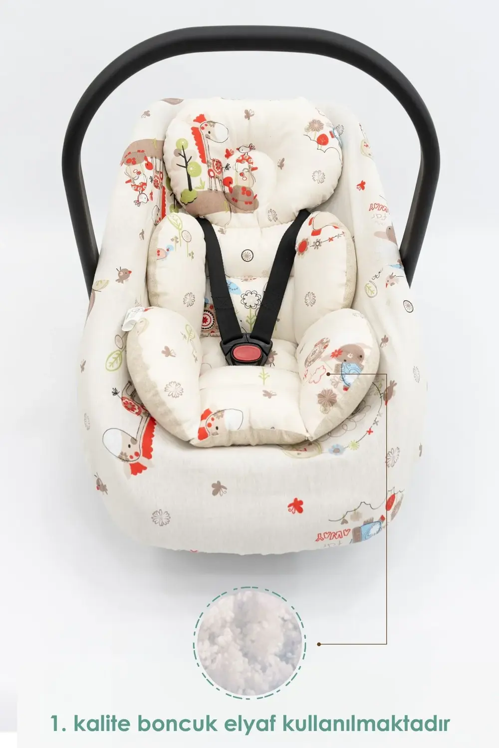 Mordesign Ortopedik Bel Destekli Bebek Puset Minderi Ve Çarşaf 2'Li Set, Çi