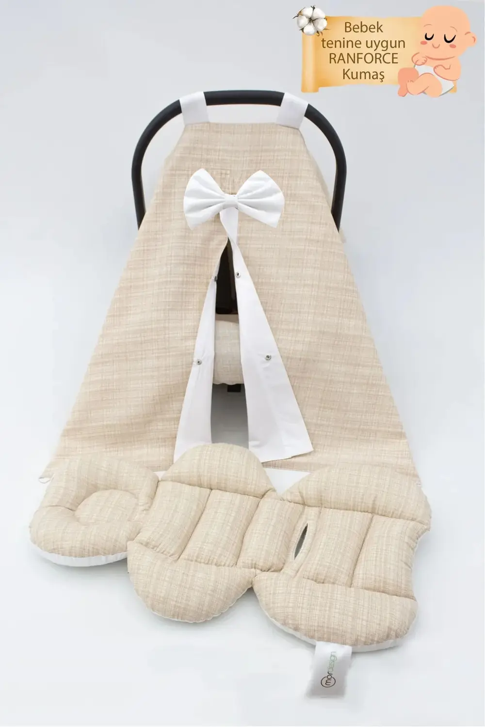 Mordesign Ortopedik Bel Destekli Puset Minder, Örtü Ve Çarşaf Set, Gökkuşağ