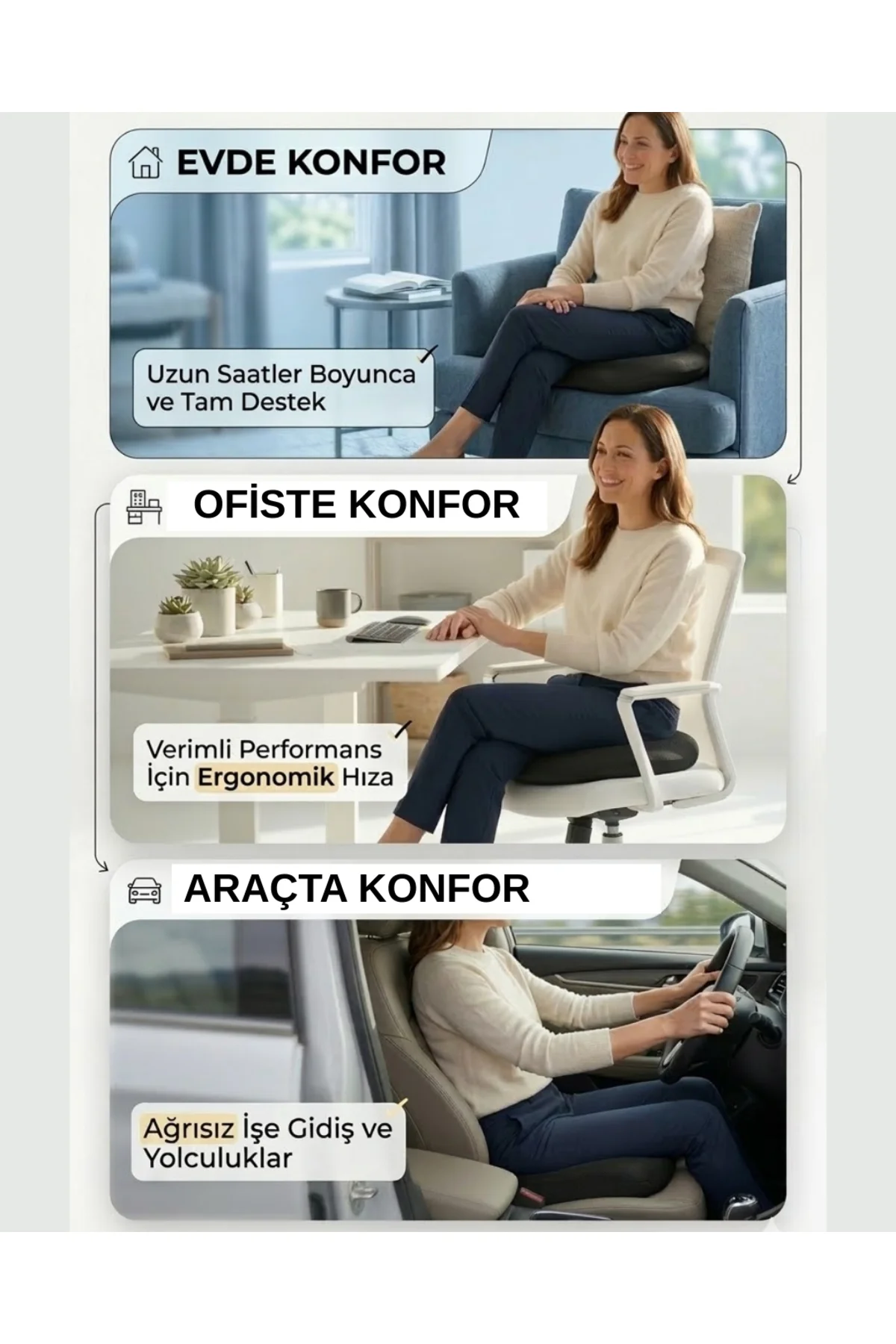 Ortopedik Oturma Simidi. Hemoroid, Basur, Kıl Dönmesi Için Minder