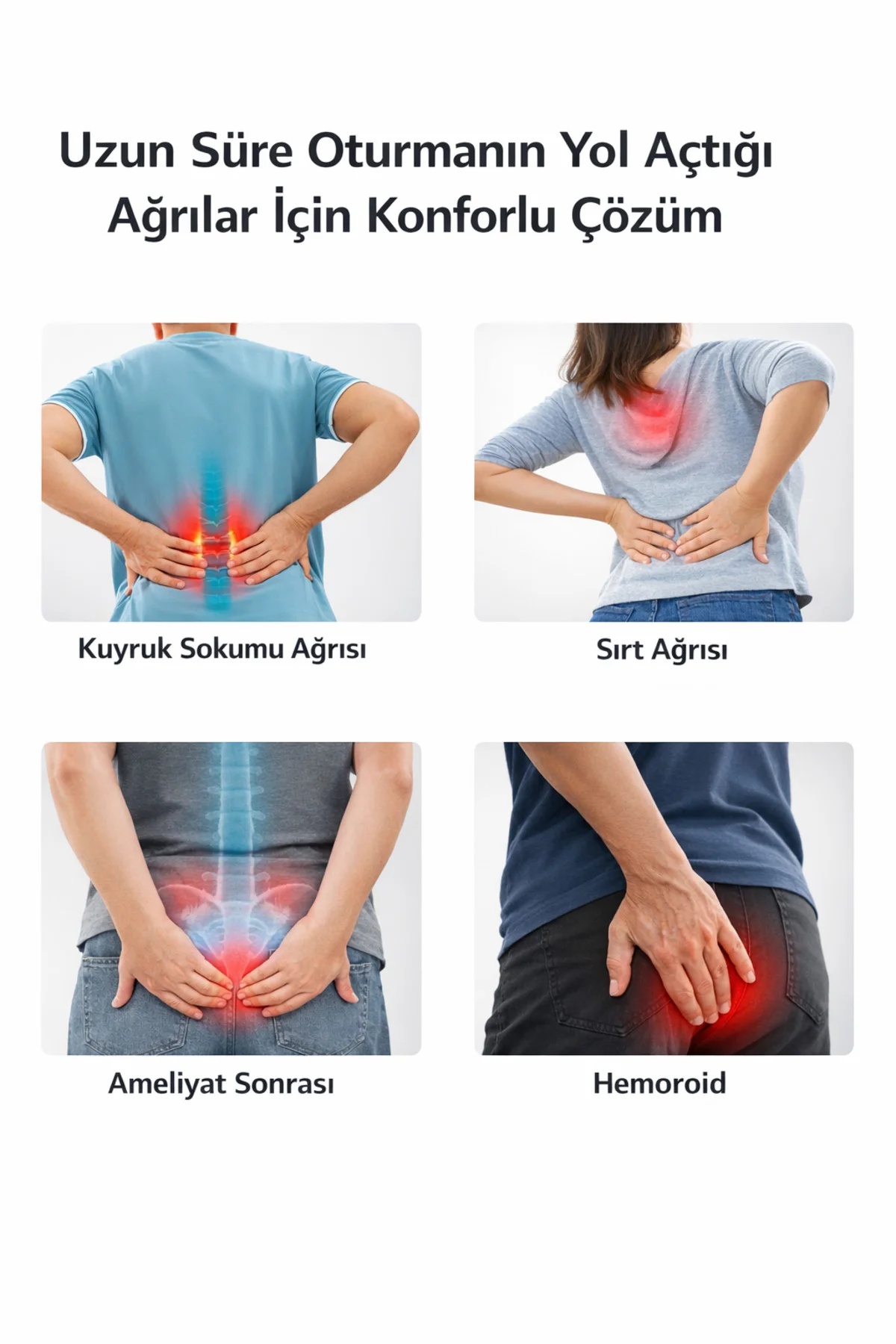 Ortopedik Oturma Simidi. Hemoroid, Basur, Kıl Dönmesi Için Minder