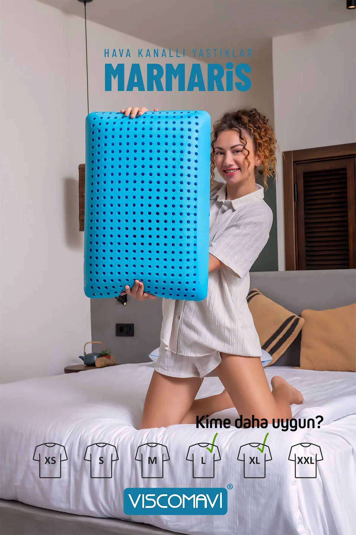 Viscomavi Ortopedik Visco Yastık (Marmaris Hava Kanalli Klasik Visco Yastik