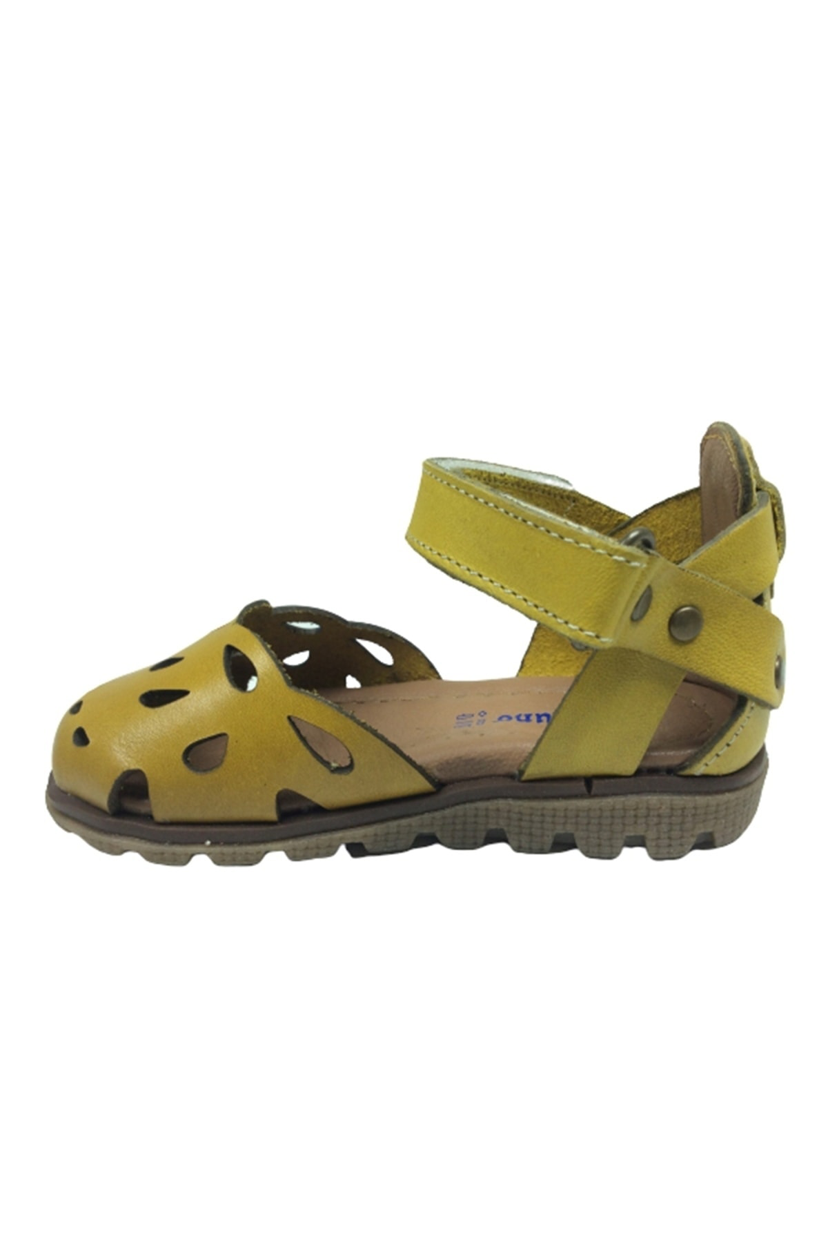 Ortopedika Bebe Kız Sandalet Hardal Önü Delikli Lazerli Bilekten Ortopedika Bebe Kız Sandalet Hardal Önü Delikli Lazerli Bilekten