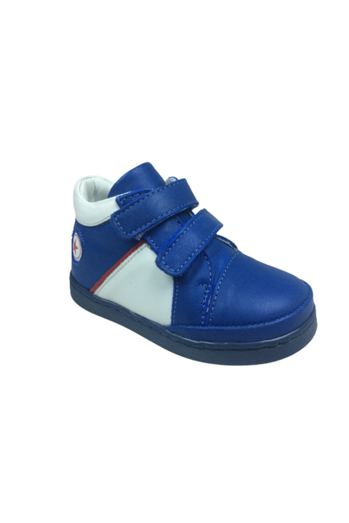 Ortopedikal Bebe Erkek Çocuk Bot Saks Mavi Cırtlı % 100 Deri Orto