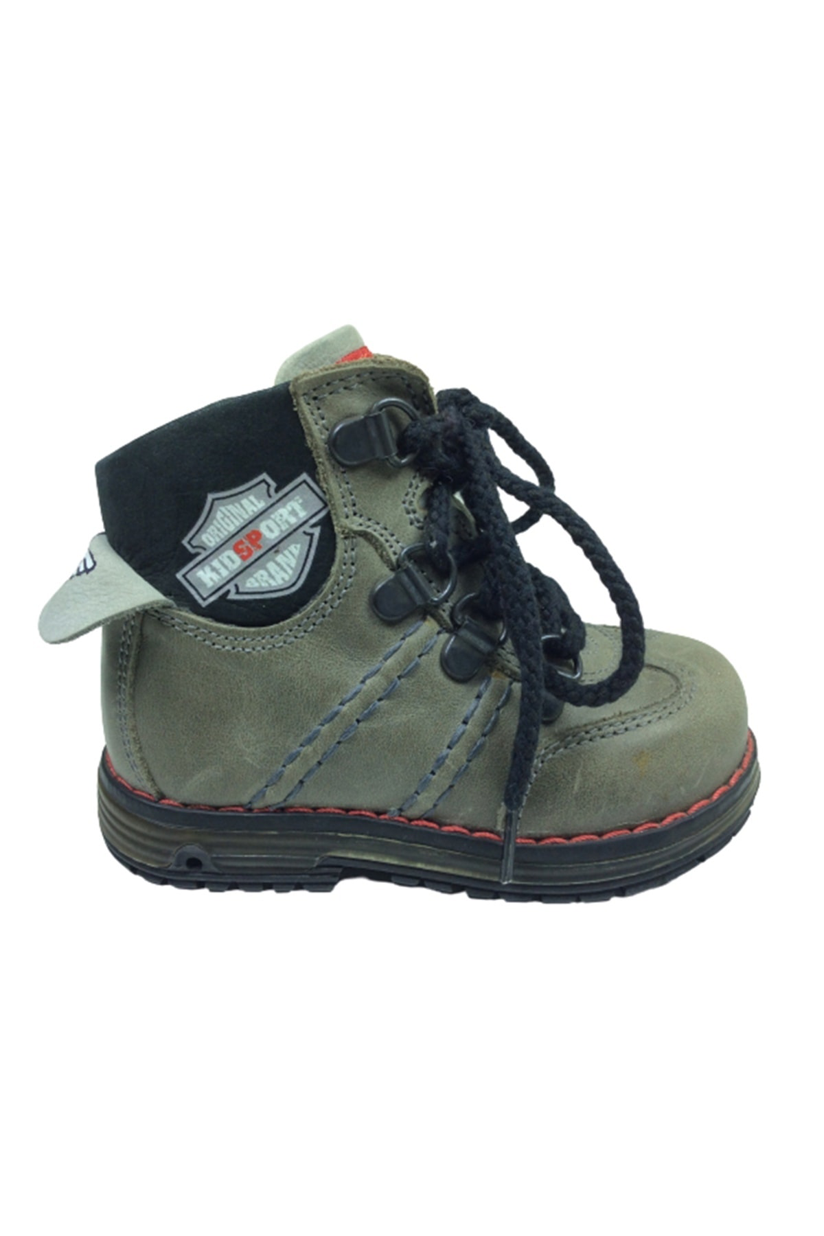 Ortopedikal Bebe Erkek Çocuk Bot Gri-siyah Bağcıklı Fermuarlı Der