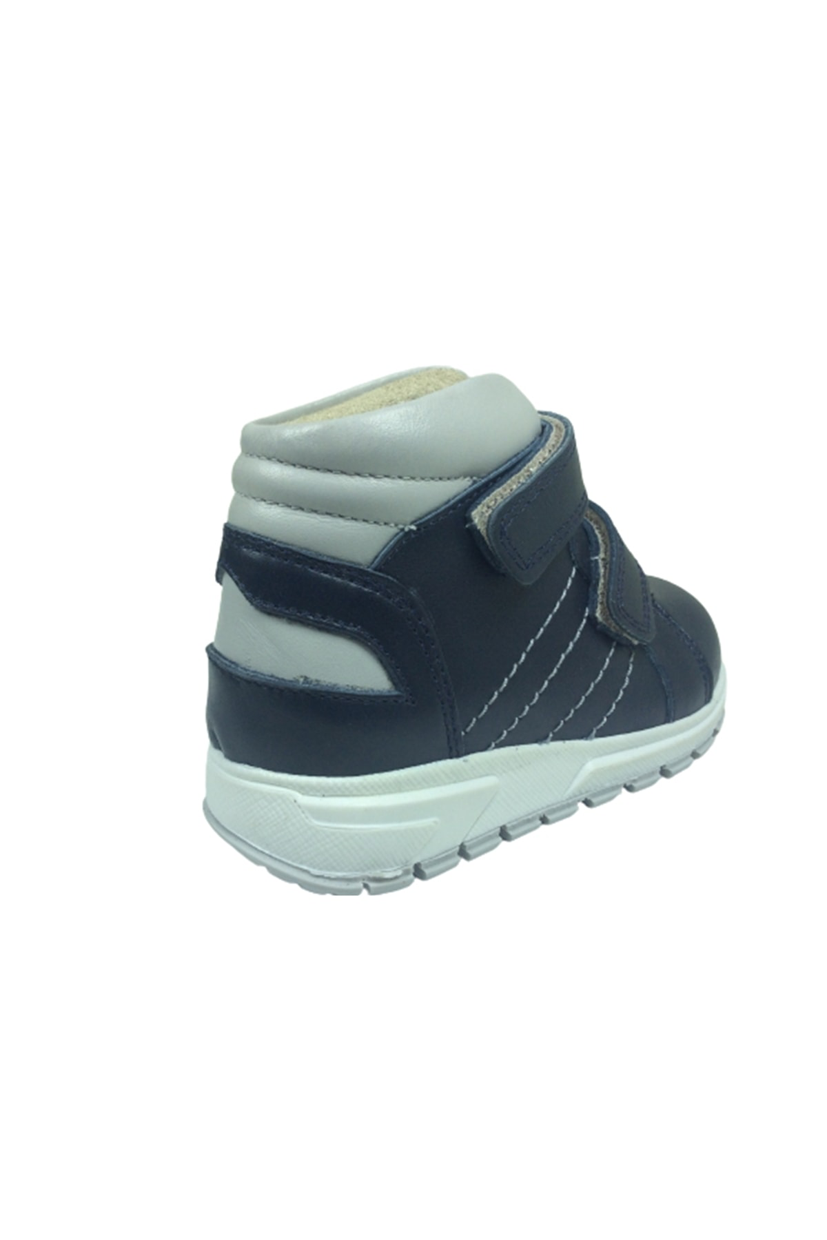 Ortopedikal Bebe Erkek Çocuk Bot Lacivert-gri Cırtlı % 100 Deri O
