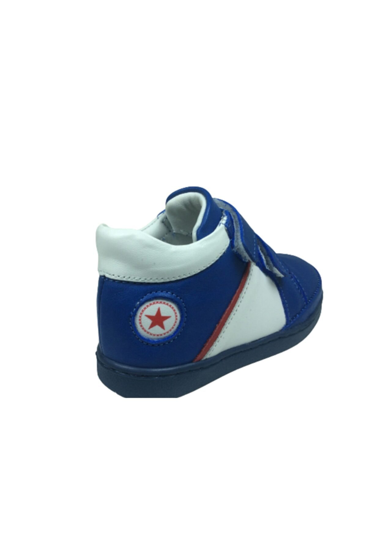 Ortopedikal Bebe Erkek Çocuk Bot Saks Mavi Cırtlı % 100 Deri Orto