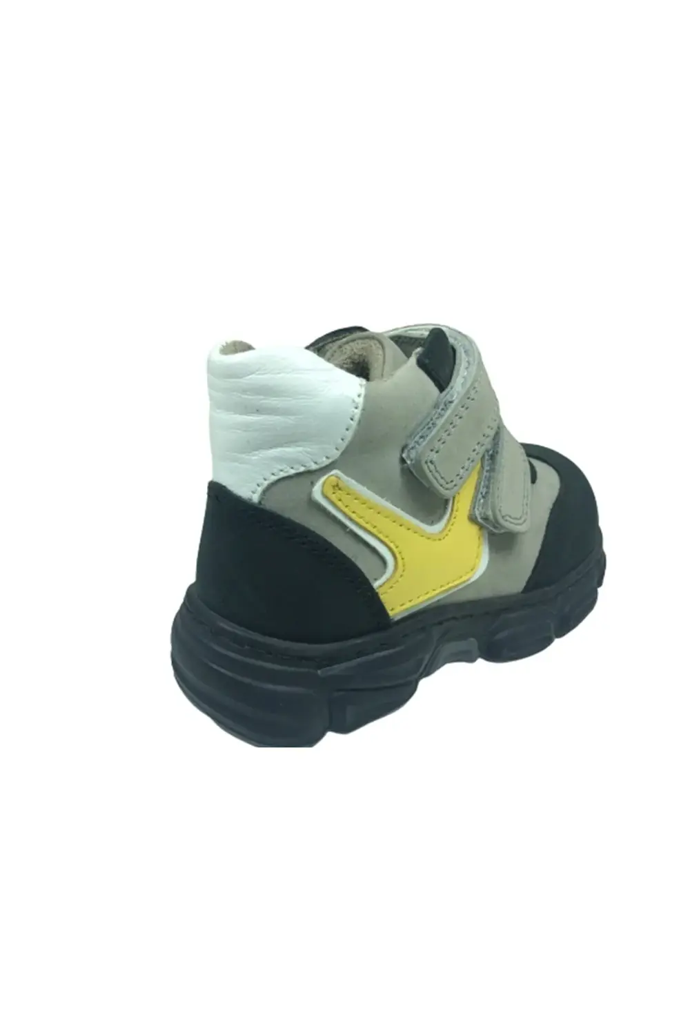 Ortopedikal Bebe Erkek Çocuk Bot Siyah-gri Cırtlı % 100 Deri Orto