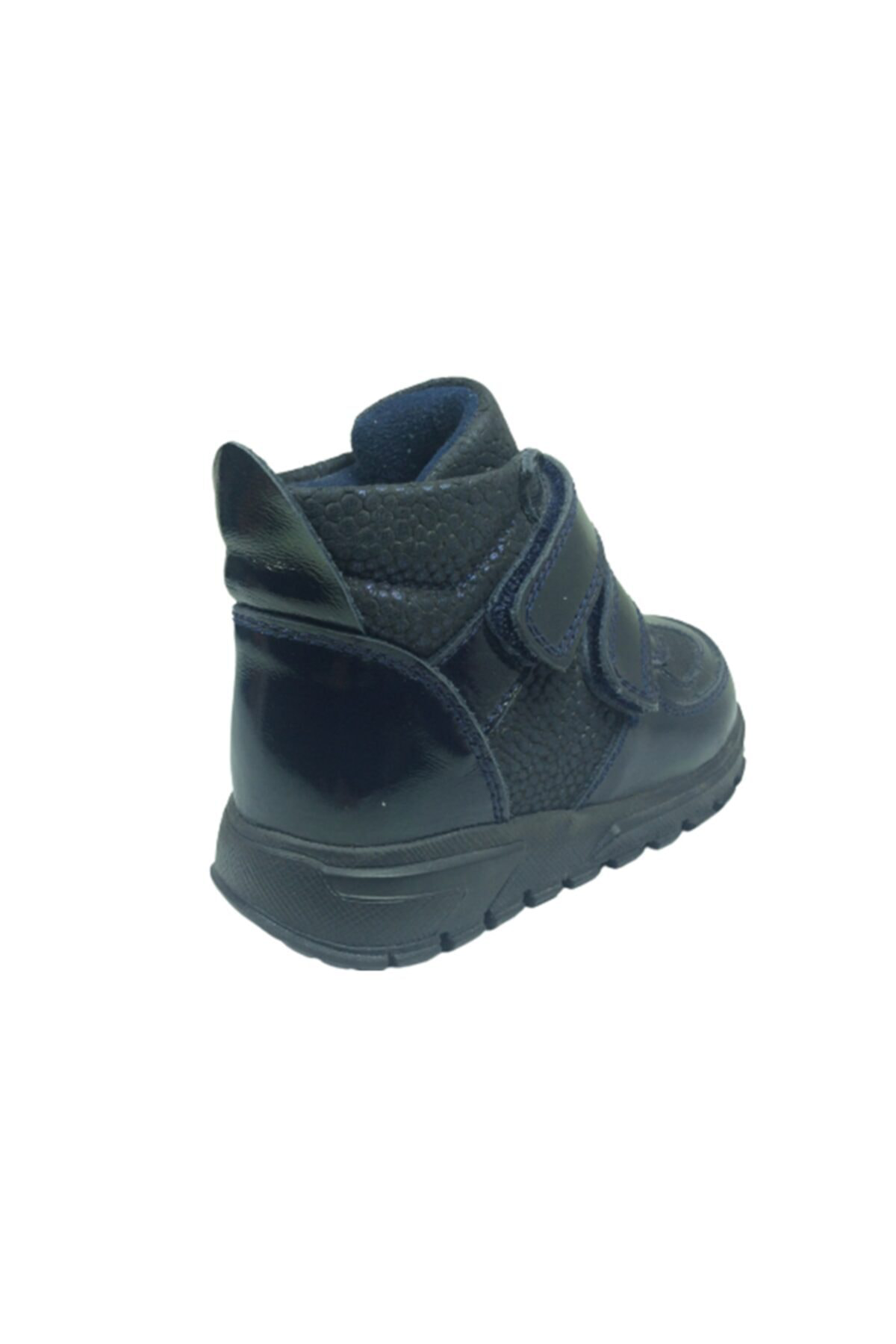 Ortopedikal Bebe Kız Çocuk Bot Lacivert Rugan Cırtlı % 100 Deri O