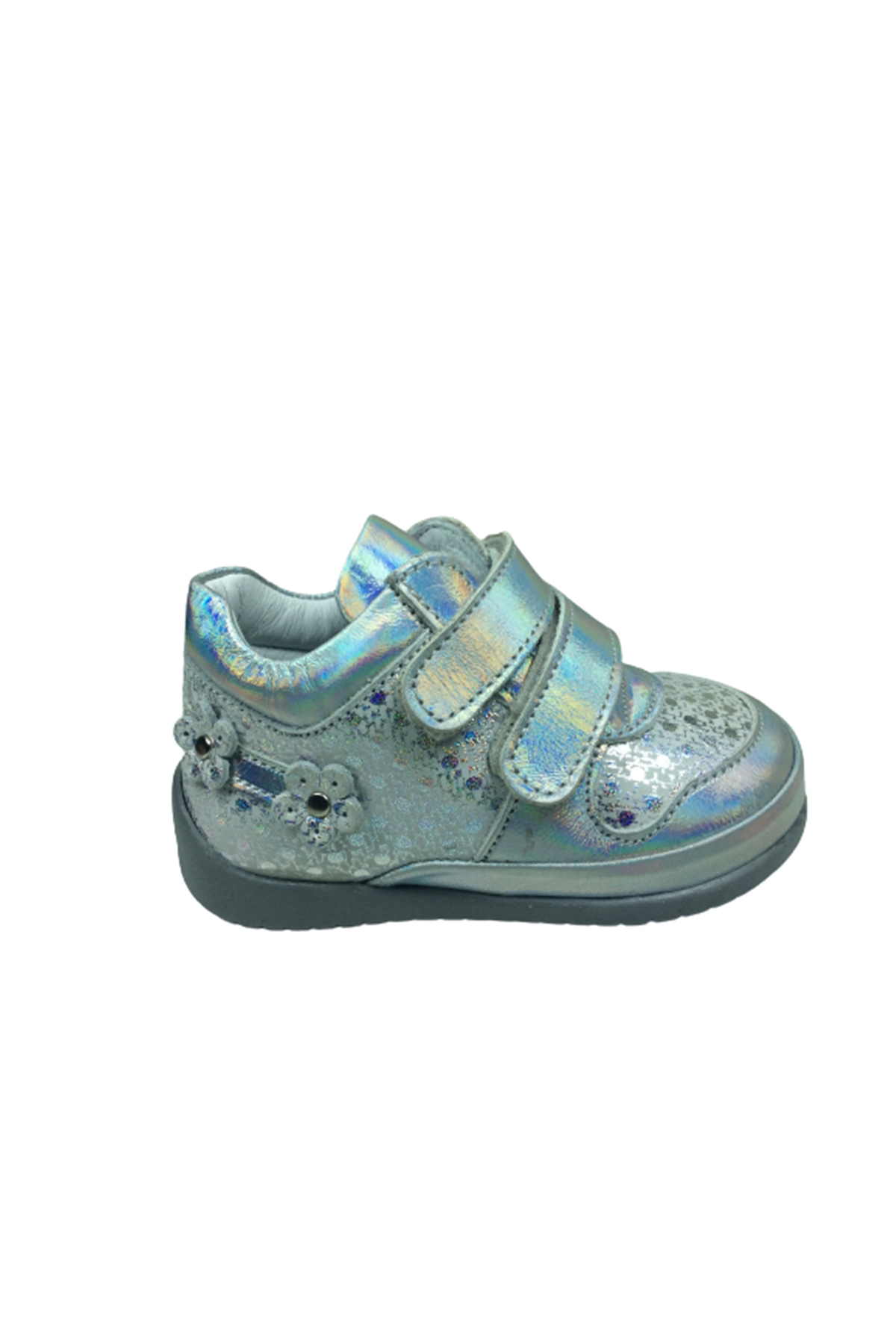 Ortopedikal Kız Çocuk Bot Gümüş Baskılı Cırtlı % 100 Deri Ortoped
