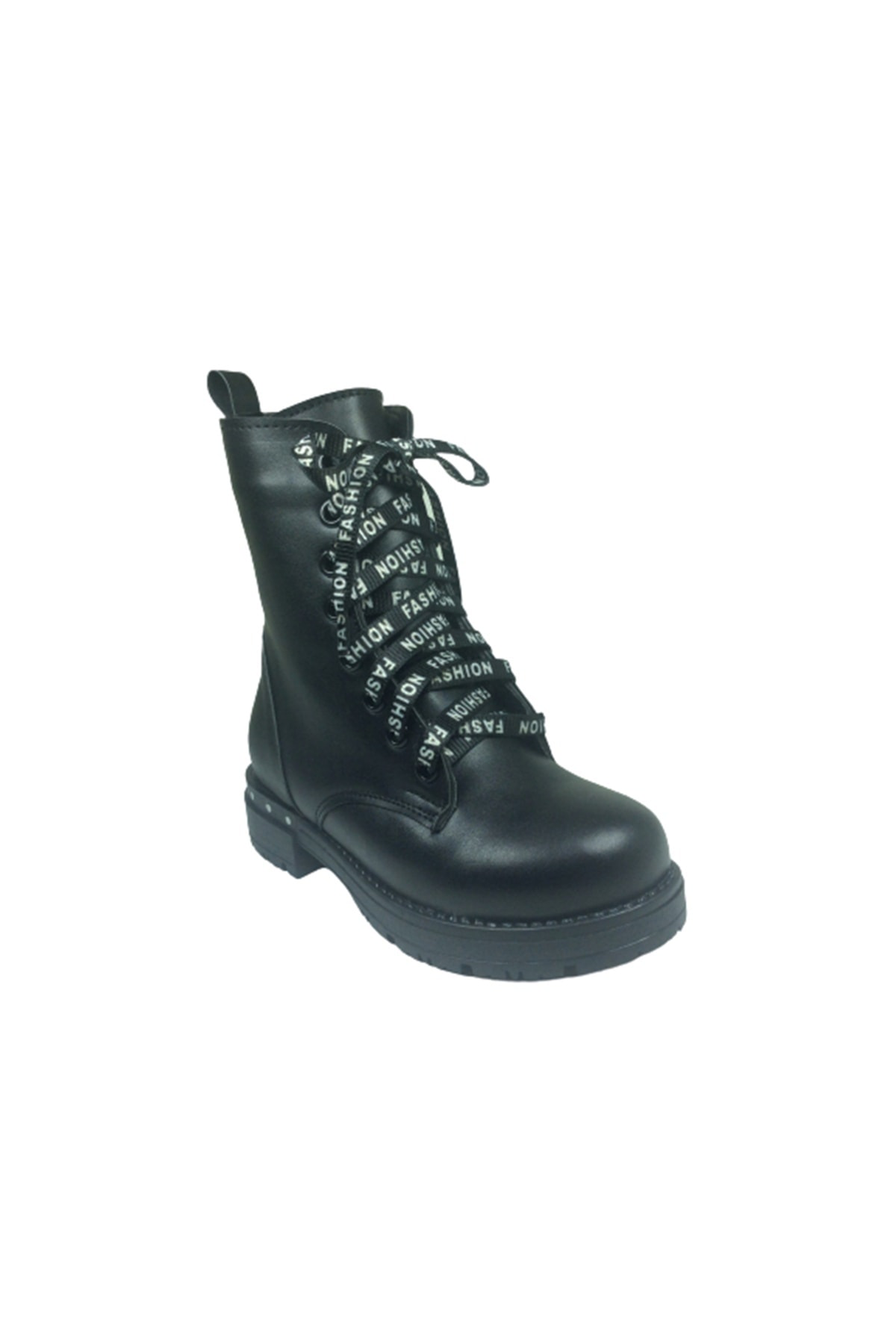 Ortopedikal Patik Kız Çocuk Bot Siyah Bağcıklı Yanı Fermuarlı Ana