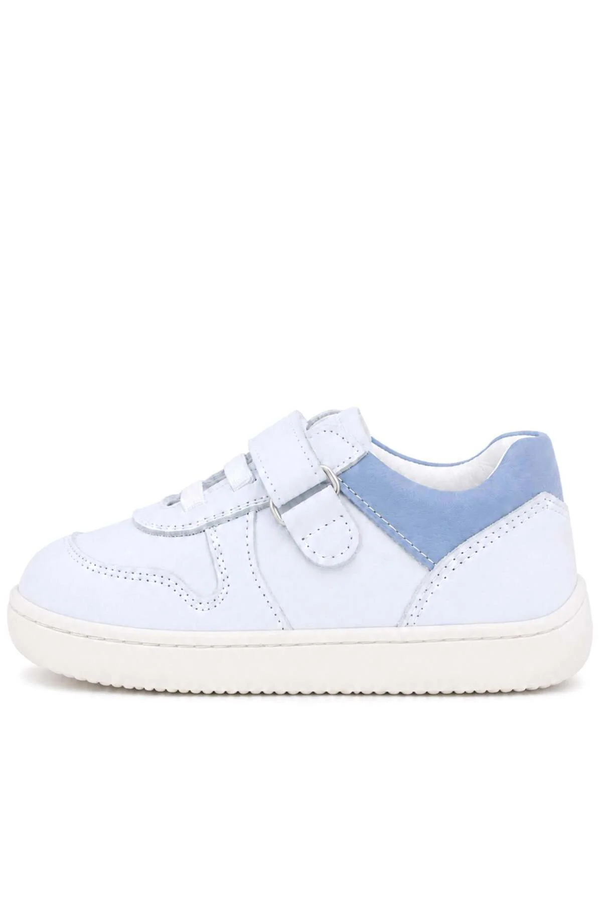 OrtopedikALRakerplus R840-BENMA % 100 Deri Beyaz Nubuk Mavi Cırtlı Bebek Sneaker Ayakkabı