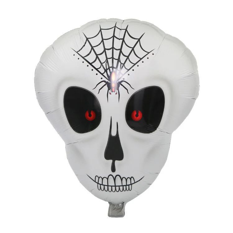 Örümcek Ağ Desenli İskelet Folyo Balon - 55x50 cm Halloween Dekorasyonu