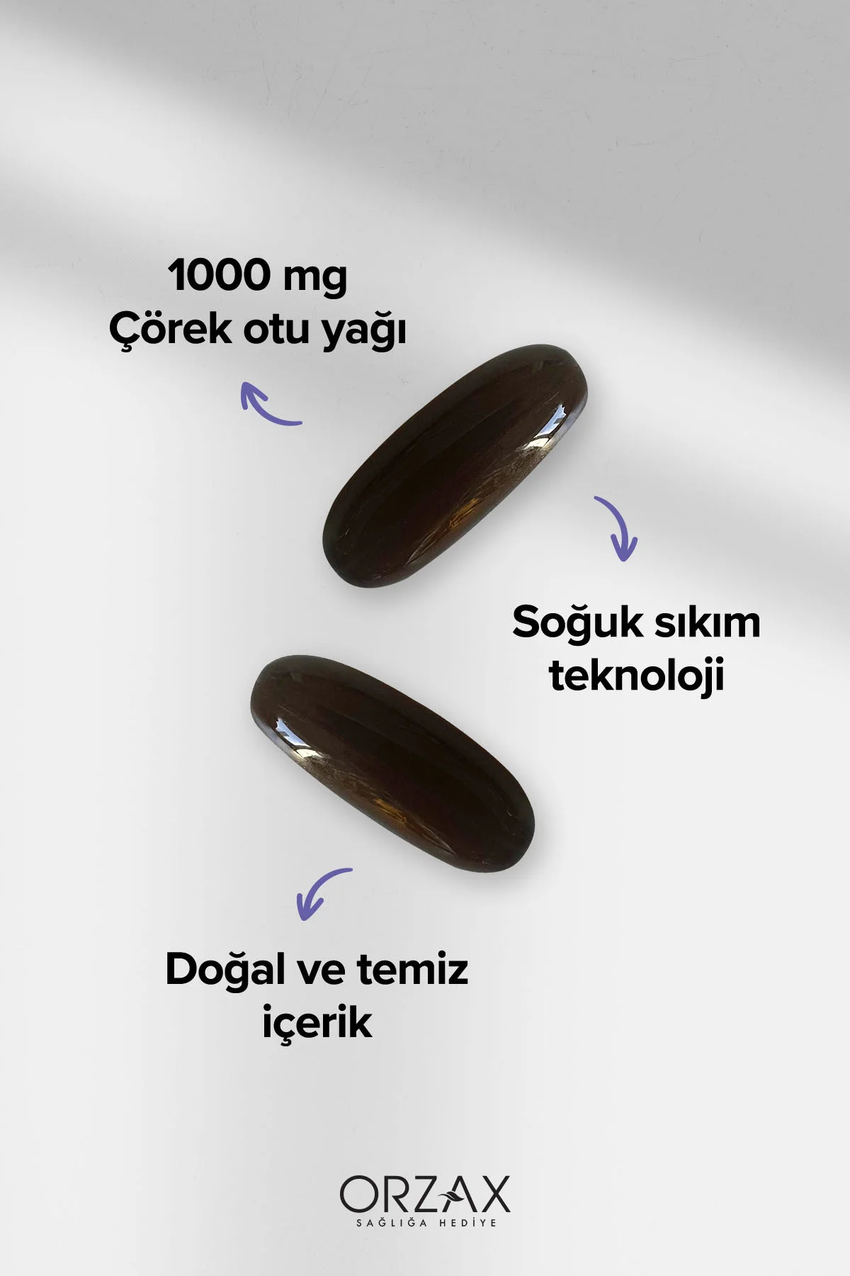Orzax Çörek Otu Yağı 1000mg 60 Kapsül