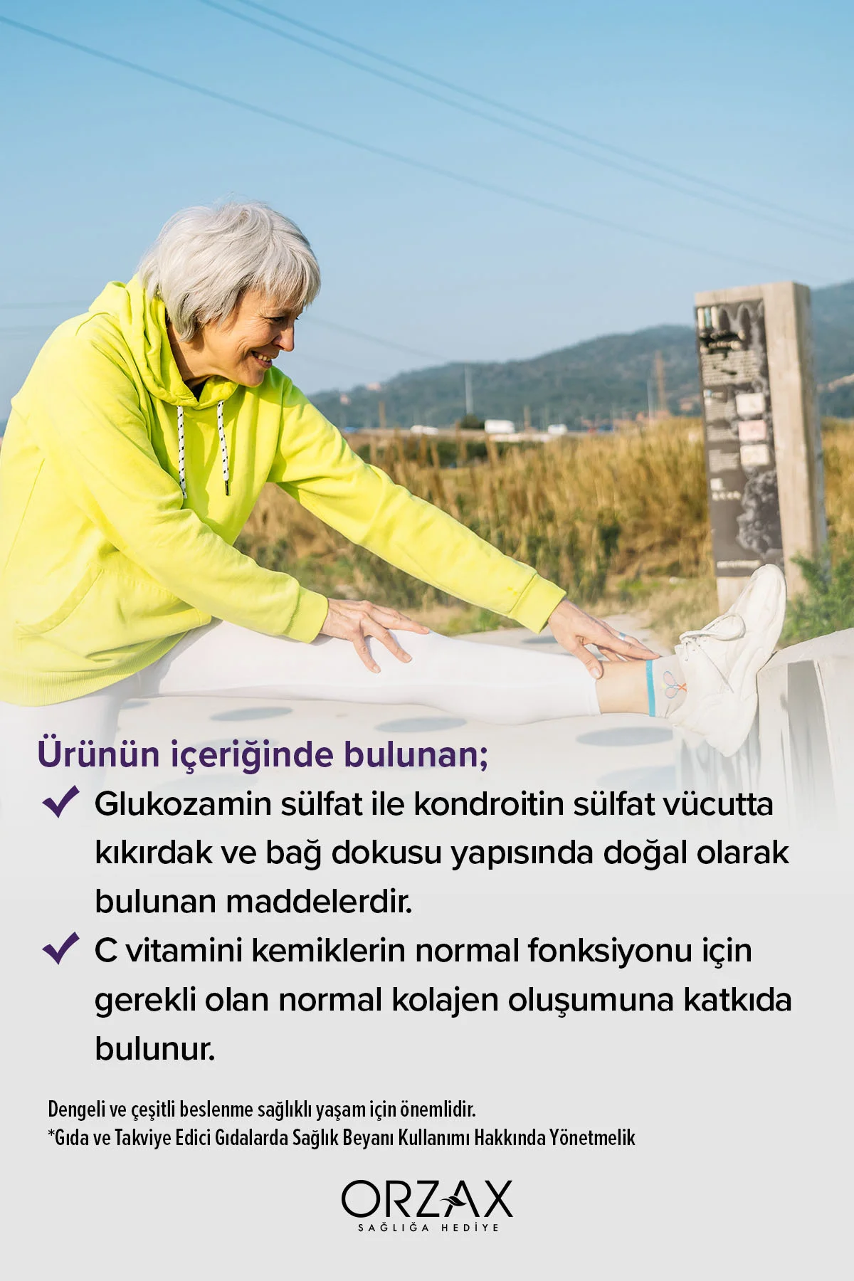 Orzax Cosakondrin PLUS (Tip 2 Kolajen-Glukozamin-Kondroitin-C Vitamini-Manganez-Selenyum) 60 Tablet