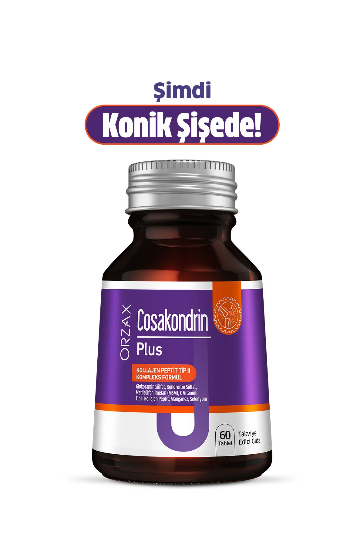 Orzax Cosakondrin PLUS (Tip 2 Kolajen-Glukozamin-Kondroitin-C Vitamini-Manganez-Selenyum) 60 Tablet