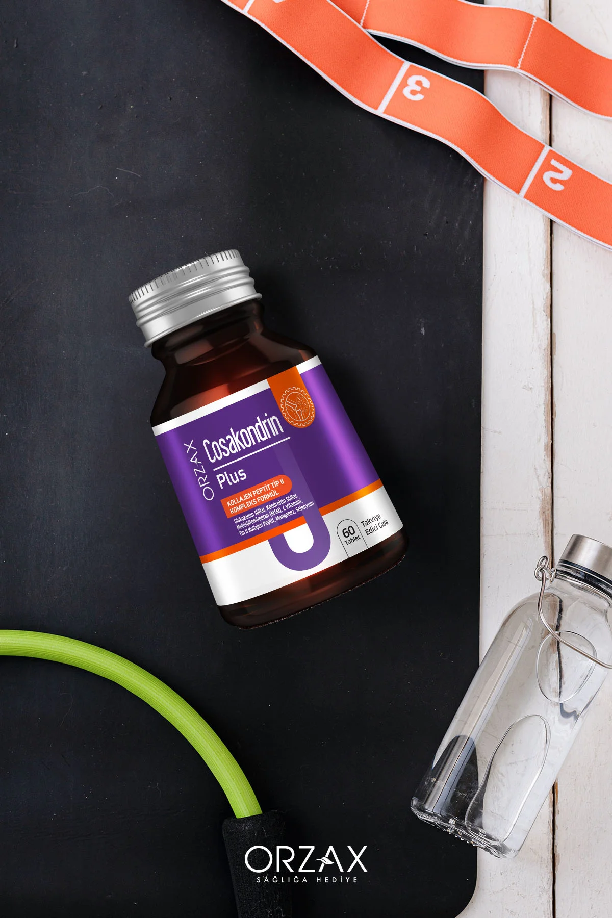 Orzax Cosakondrin PLUS (Tip 2 Kolajen-Glukozamin-Kondroitin-C Vitamini-Manganez-Selenyum) 60 Tablet