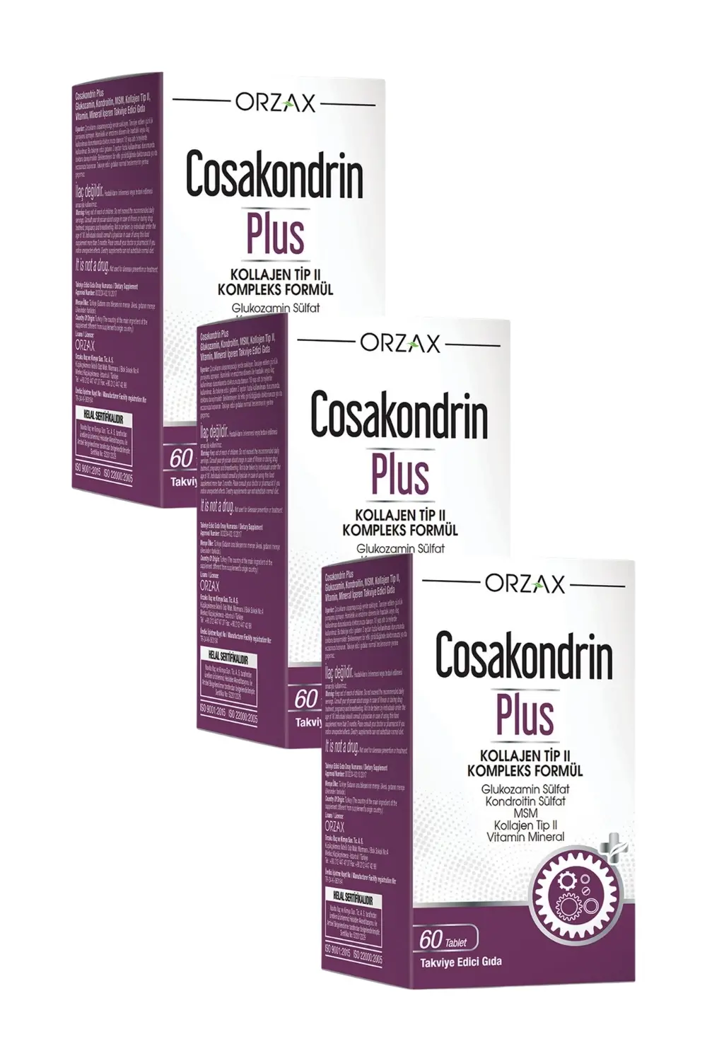 Orzax Cosakondrin Plus 60 Tablet x 3 Adet