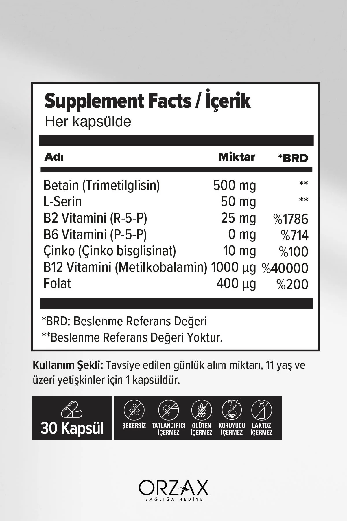 Orzax Methyl Balance 30 Kapsül