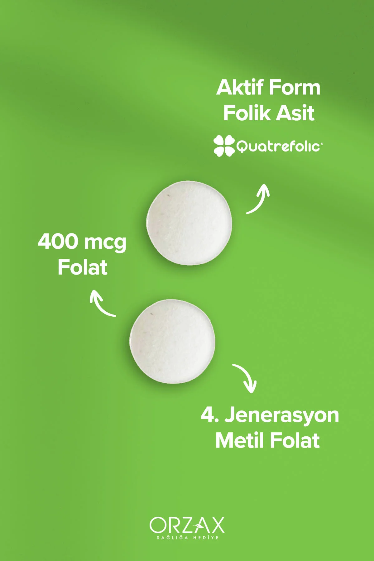 Orzax Methyl Folat Folik Asit 30 Tablet