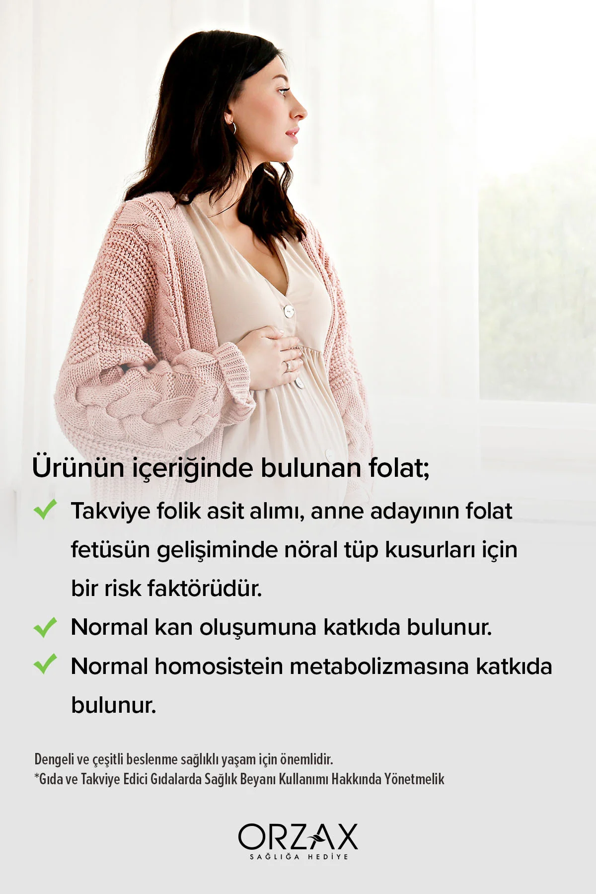 Orzax Methyl Folat Folik Asit 30 Tablet