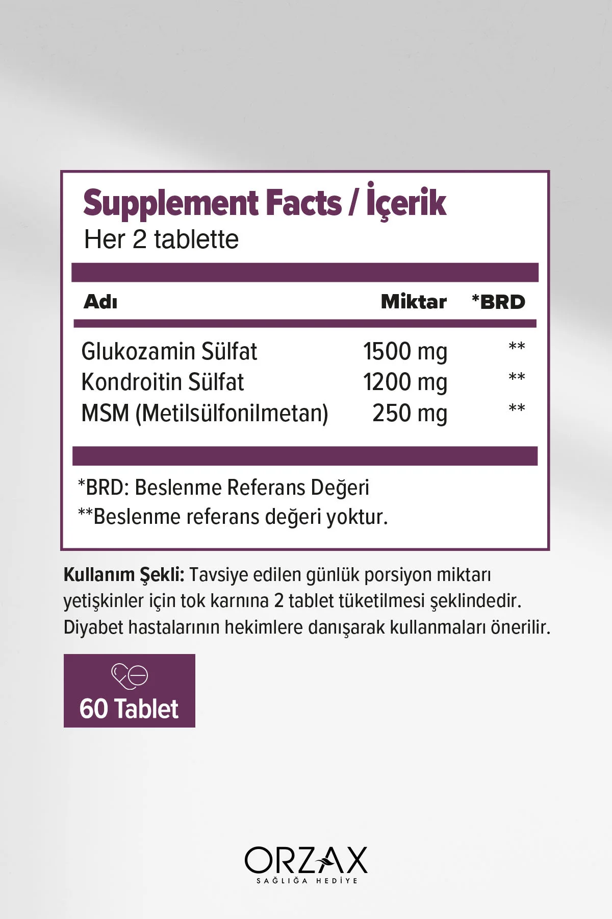 Orzax Msm 60 Tablet