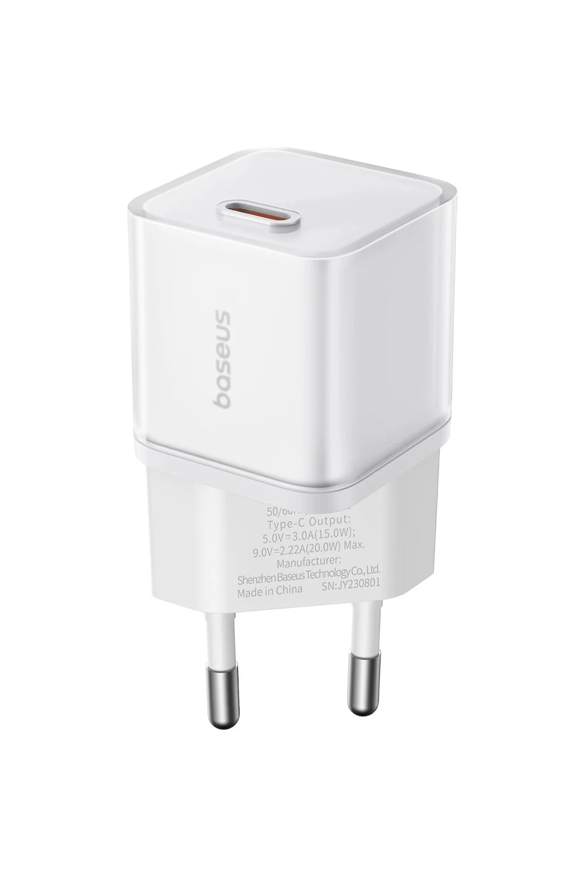 OS-Ayrstore GaN5S Hızlı Şarj Adaptörü 1C, 20W EU, Ay Beyazı