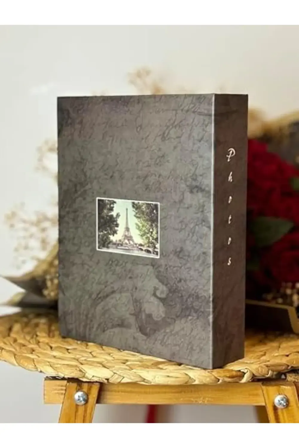 oskyshopc 10 x 15 CM 200'lük Eyfel Kulesi Desenli Fotoğraf Albümü