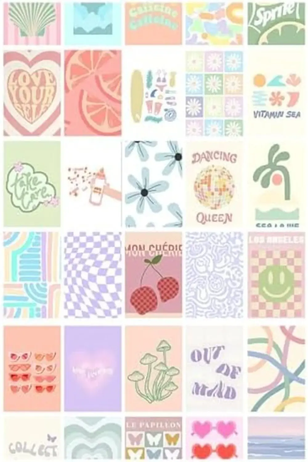 oskyshopc Danish Pastel Temalı 90 Adet Duvar Poster Seti, Özel Ta