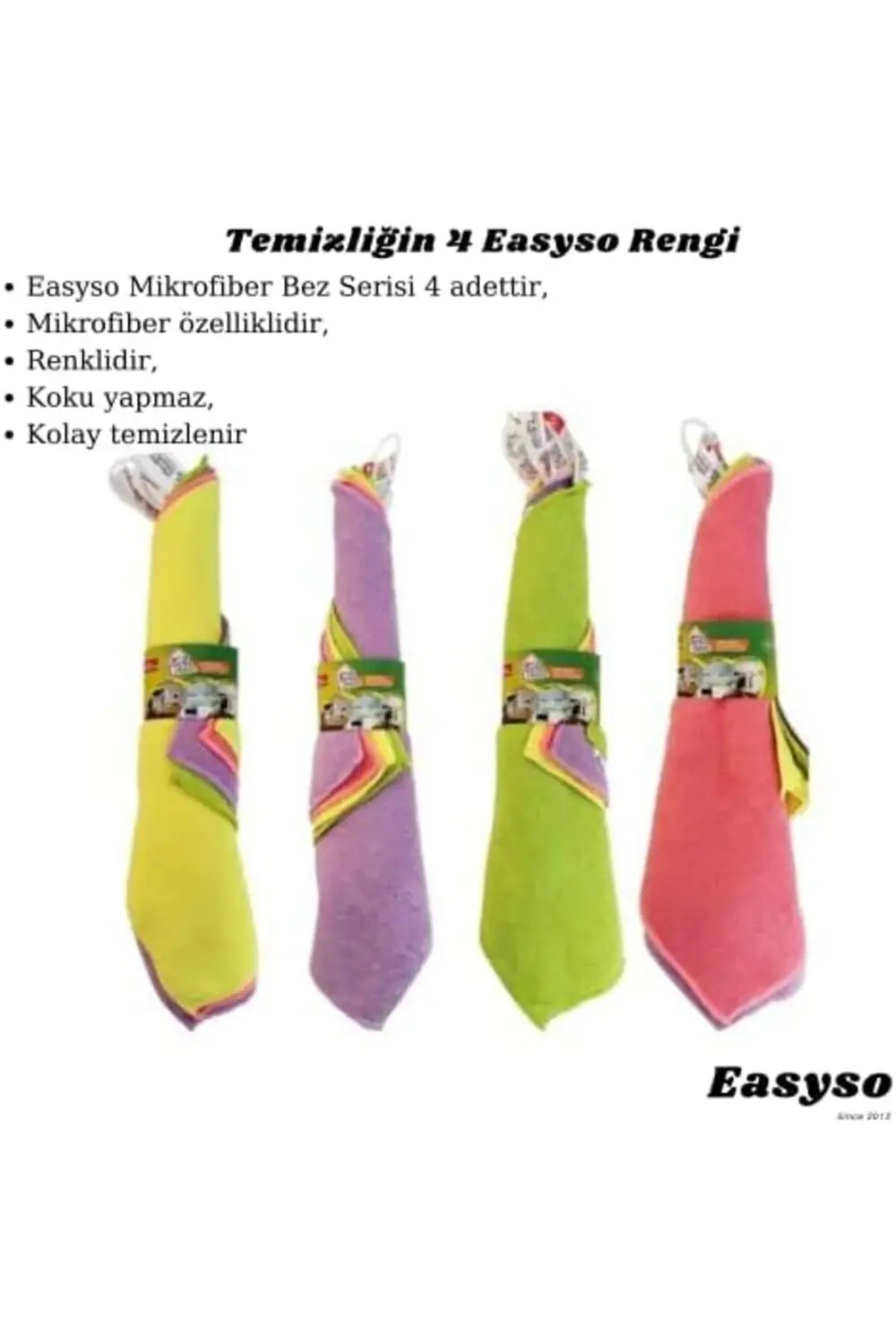 oskyshopc Pro Çok Yüzeyli Mikrofiber Temizlik Bezleri | Renkli 4’