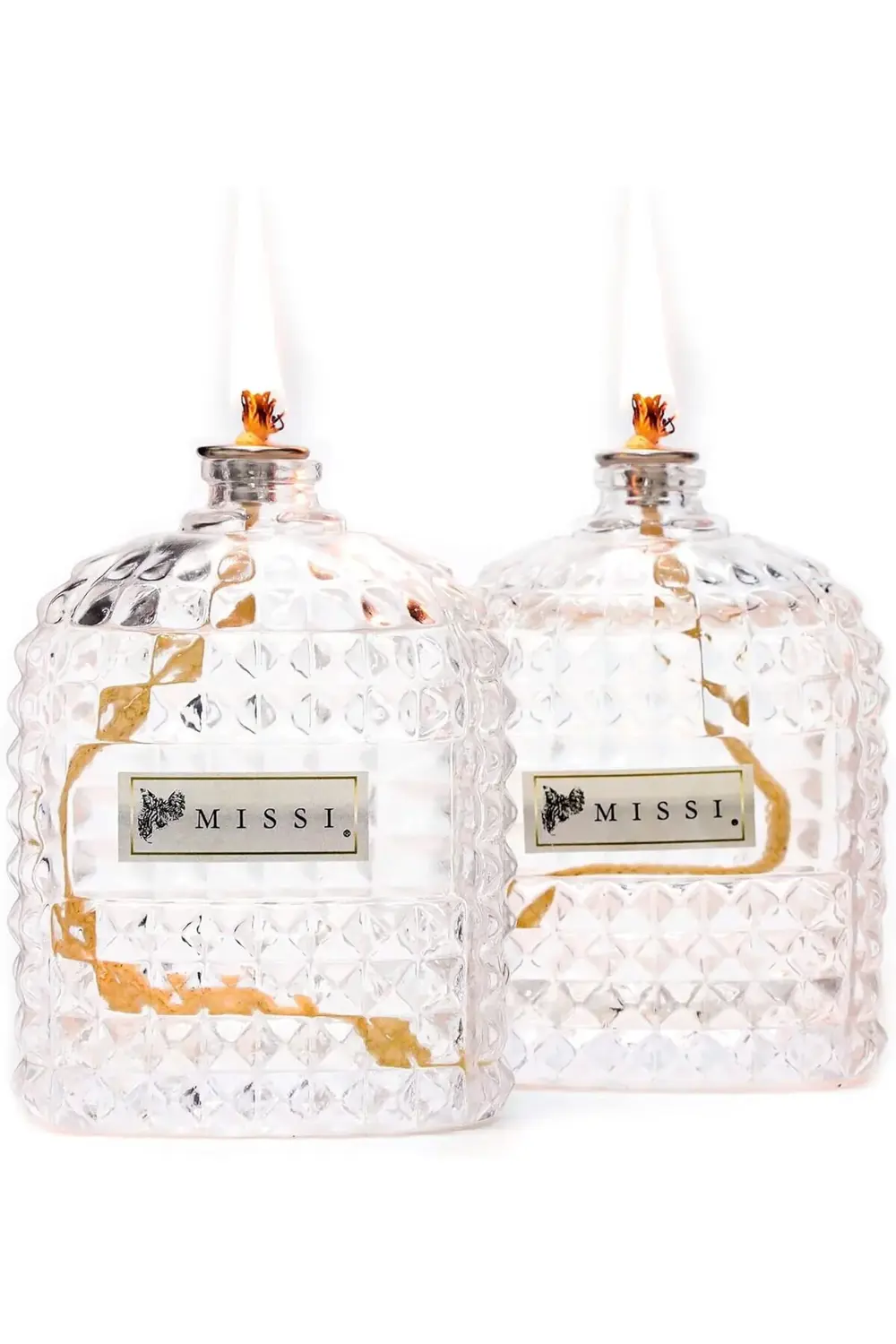 oskyshopc Vanilya Sandal Kokulu Oval Cam Şişe Kandil Seti (2X100