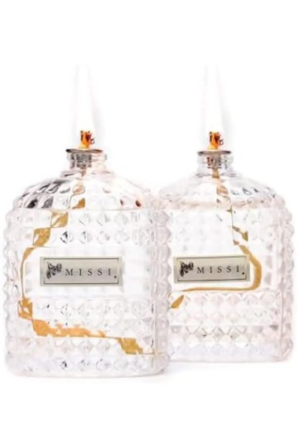 oskyshopc Vanilya Sandal Kokulu Oval Cam Şişe Kandil Seti (2X100