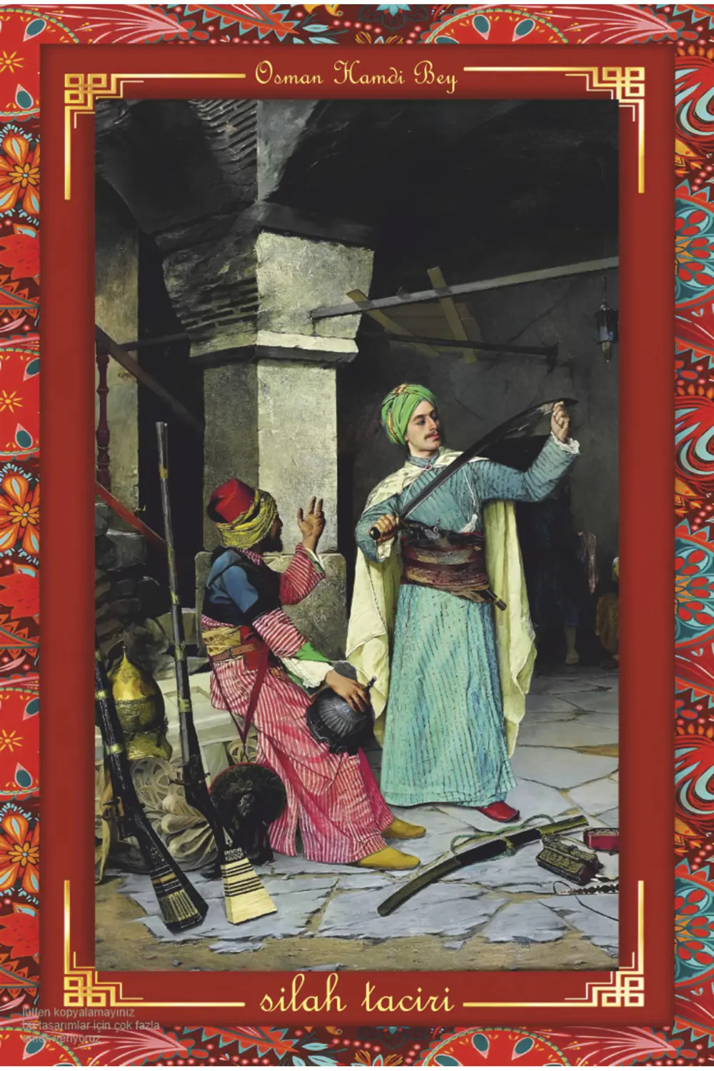 osman hamdi bey silah taciri tablosu otantik çerçeve görünümlü ah