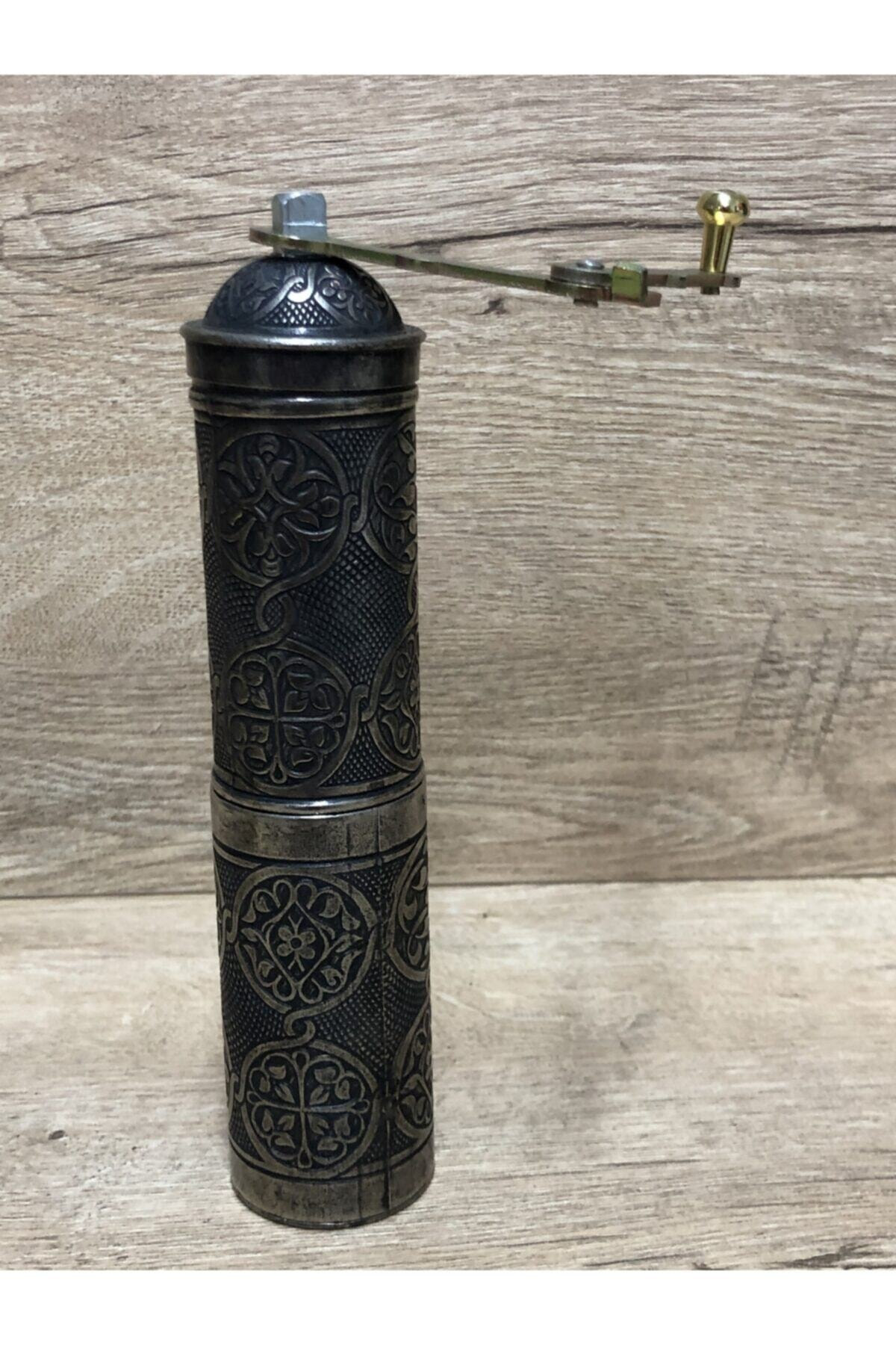 Osmanlı Eskitme Gümüş Tarzı Karabiber Kaya Tuzu Pirinç Değirmeni 