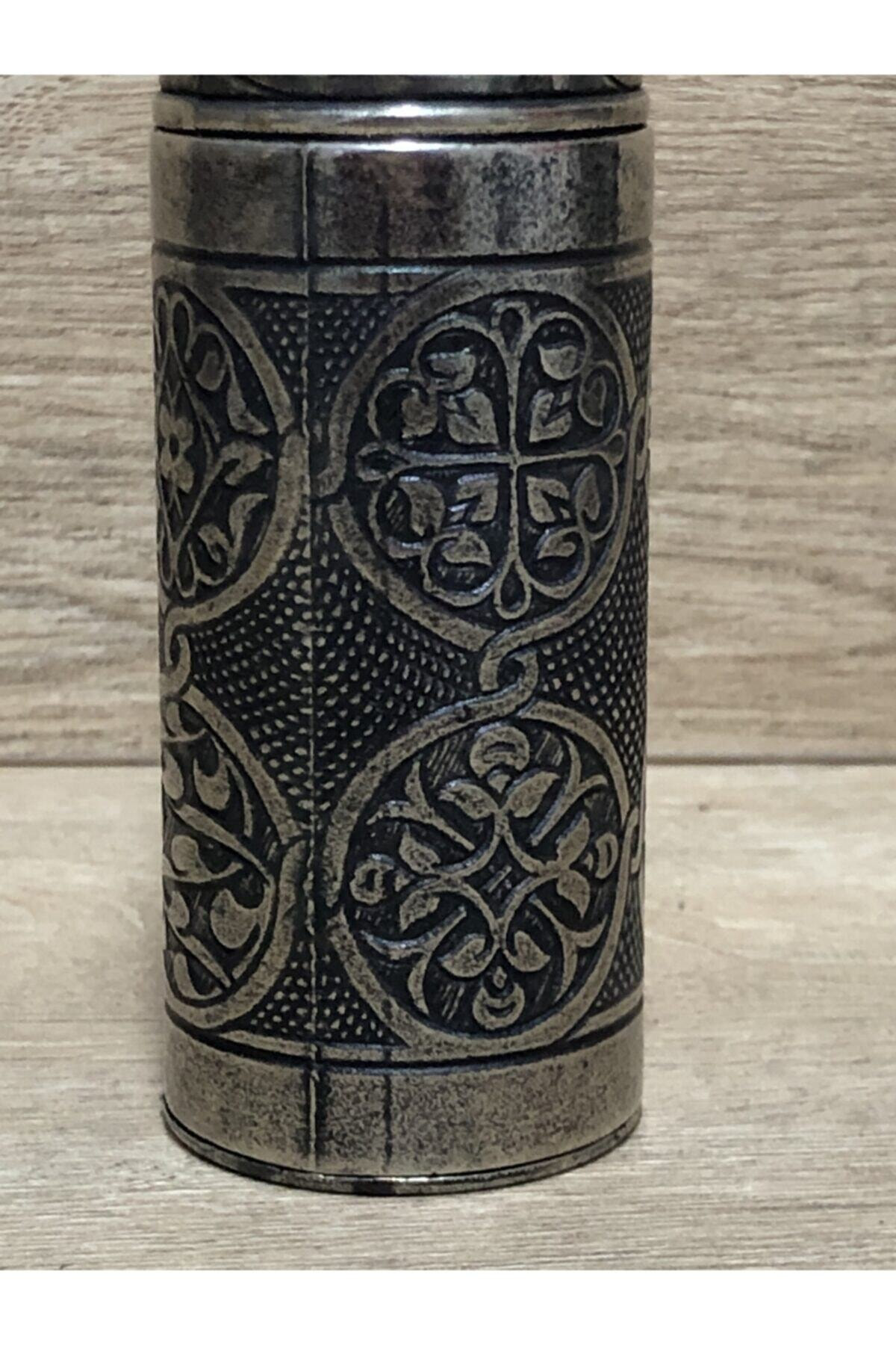 Osmanlı Eskitme Gümüş Tarzı Karabiber Kaya Tuzu Pirinç Değirmeni 