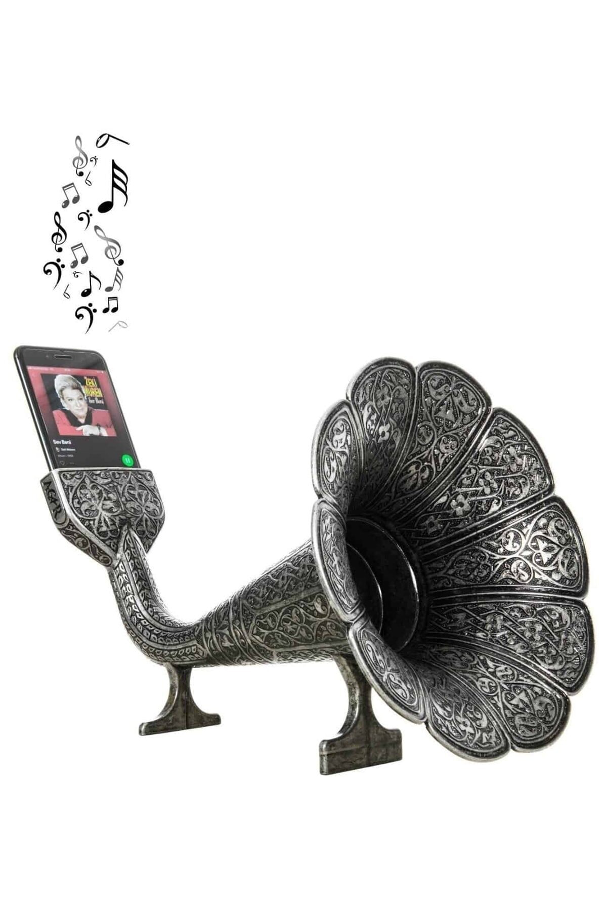 Osmanlı Motifli Antik Gümüş Renkli Cep Telefonu Ses Akustiği Artt