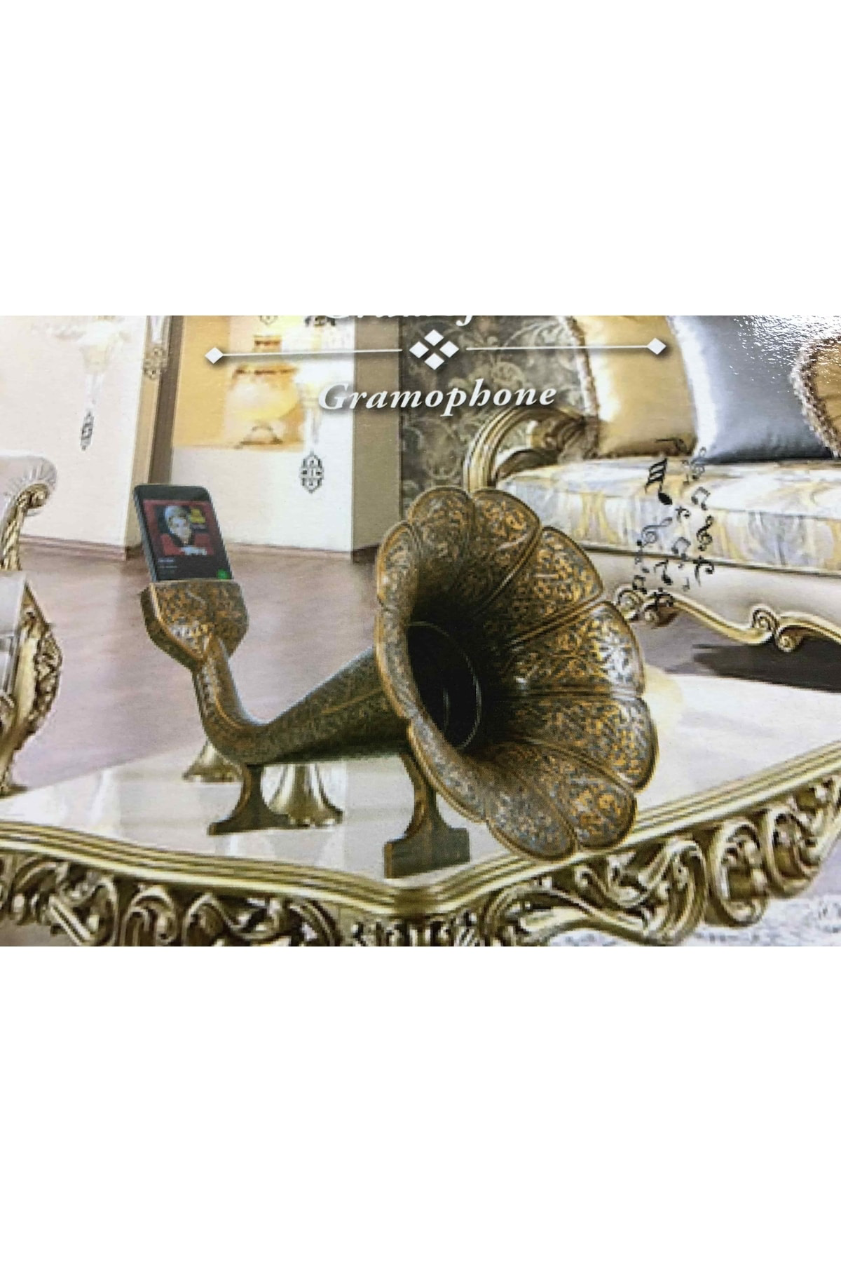 Osmanlı Tarzı Gramofon Stili Cep Telefonu Ses Yükseltici Eskitme 