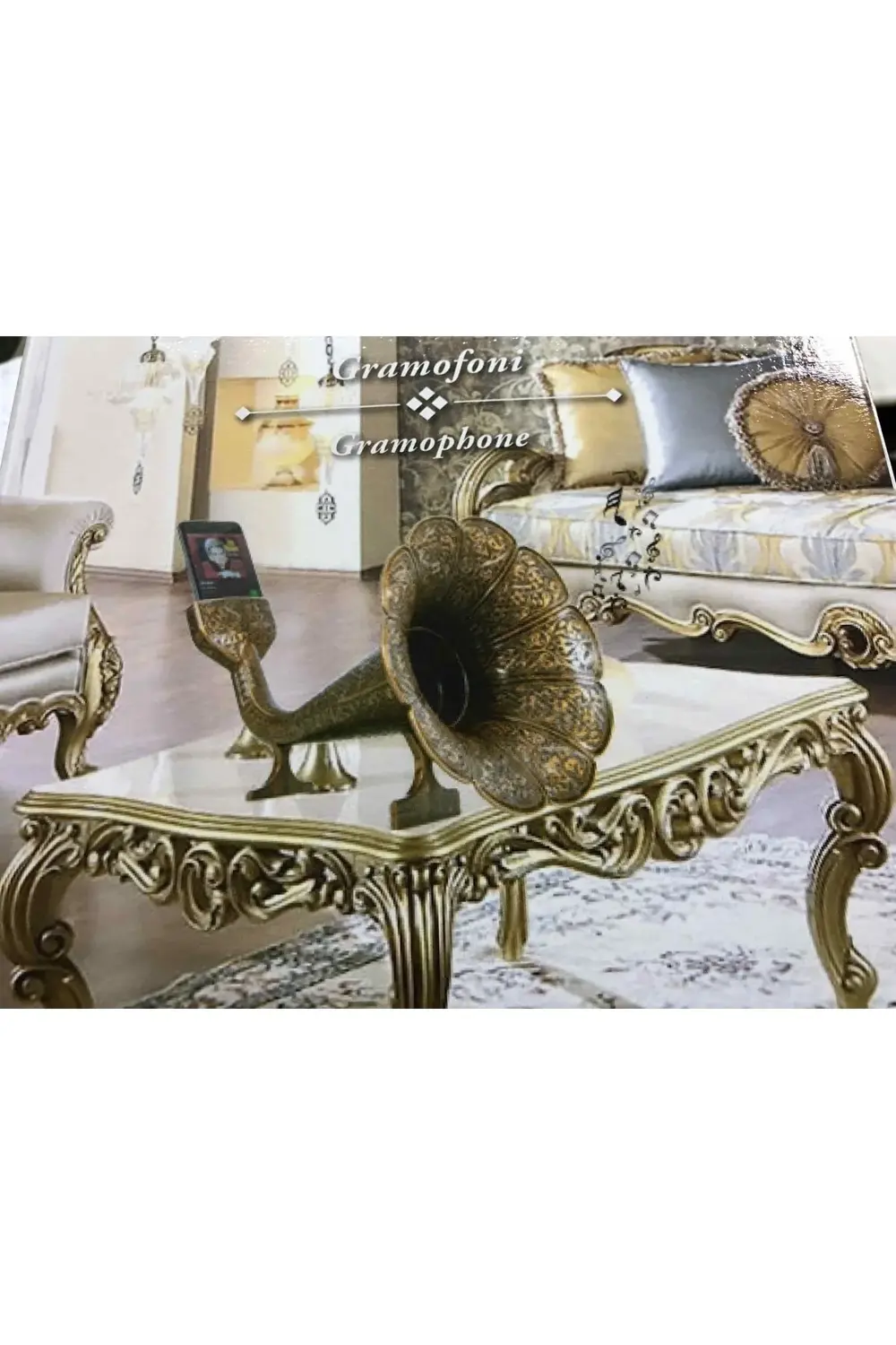 Osmanlı Tarzı Gramofon Stili Cep Telefonu Ses Yükseltici Eskitme