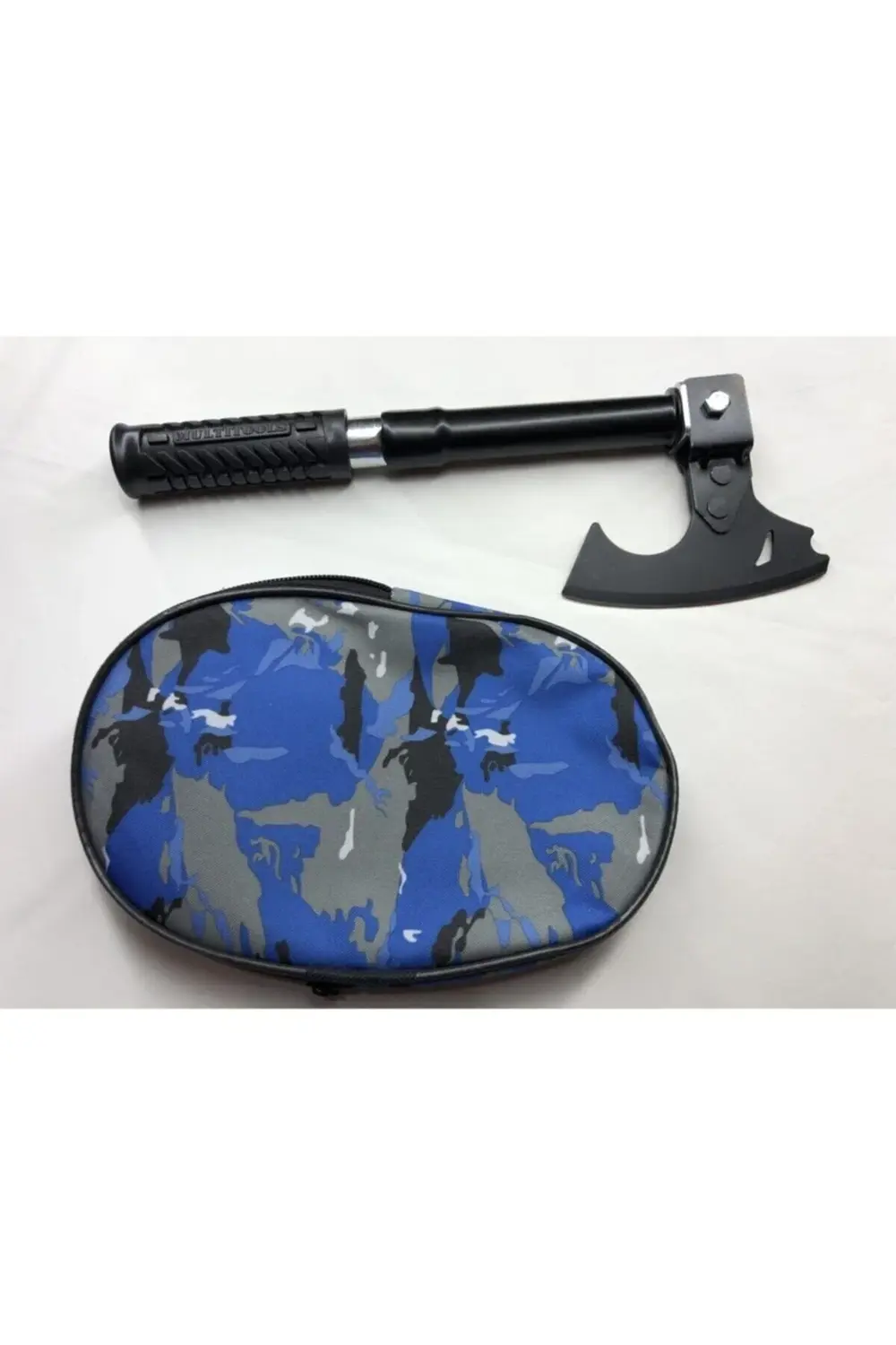 Osmanlı Tarzı Türk Malı Paslanmaz Çelik Balta Mavi Kamuflaj Çanta