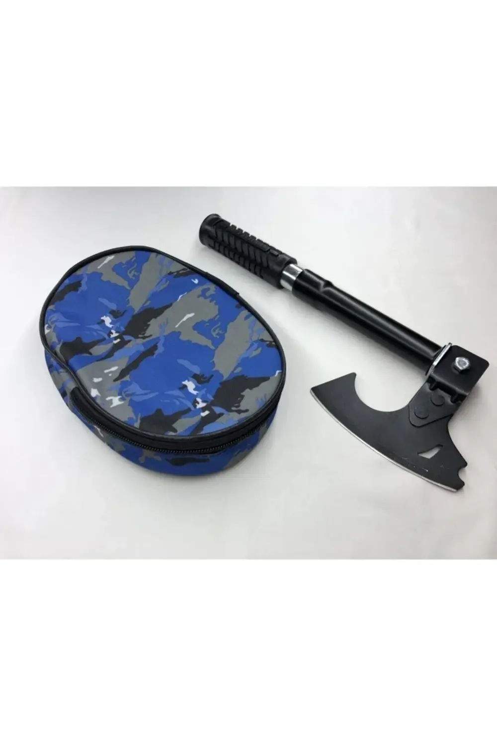 Osmanlı Tarzı Türk Malı Paslanmaz Çelik Balta Mavi Kamuflaj Çanta