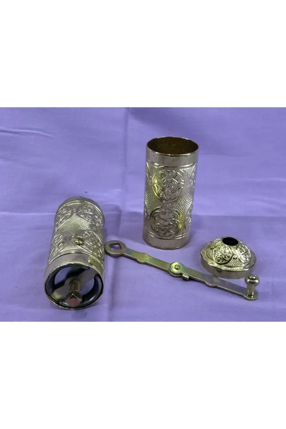 Osmanlı Tarzı Uzun Büyük Boy Parlak Sarı Kahve Çekirdek Öğütücü K