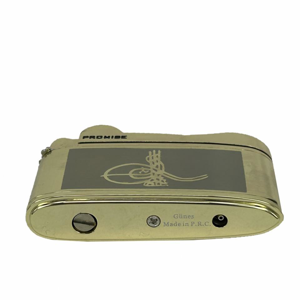 Çanta Yurdu Osmanlı Tuğralı Gazlı Çakmak Altın Renk