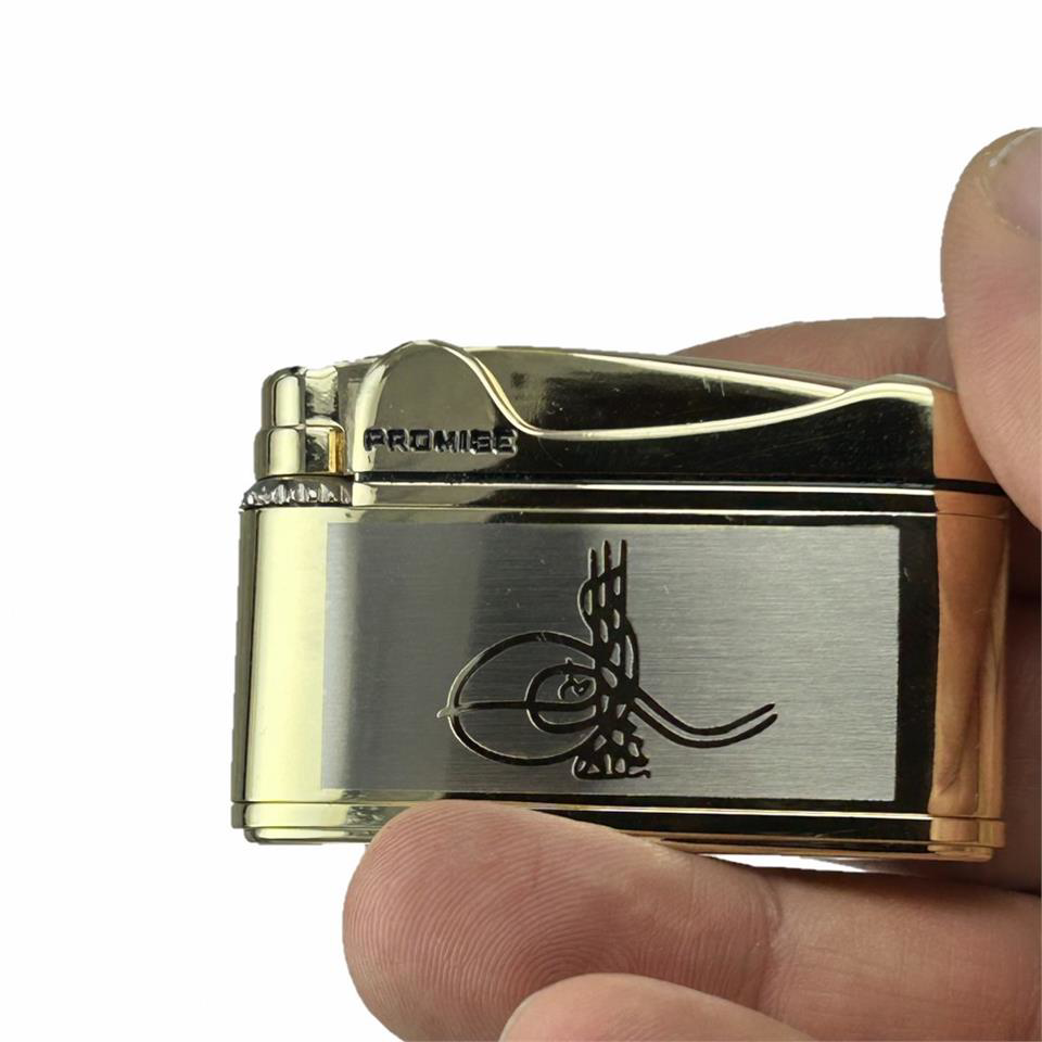 Çanta Yurdu Osmanlı Tuğralı Gazlı Çakmak Altın Renk