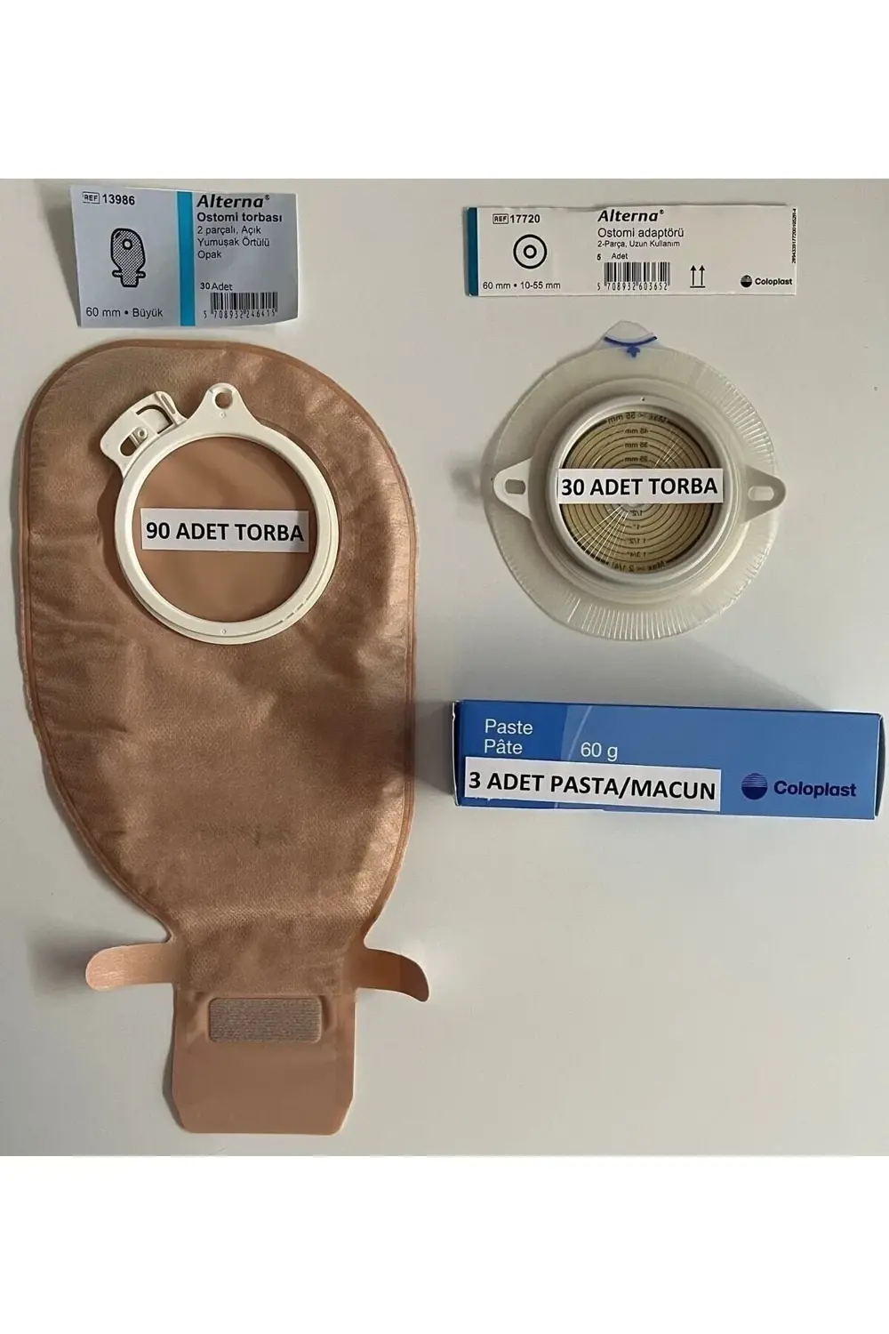Ostomi Torbası Opak-60 Uyumlu Mm-90 Adet/ostomi Adaptörü Şeffaf-3