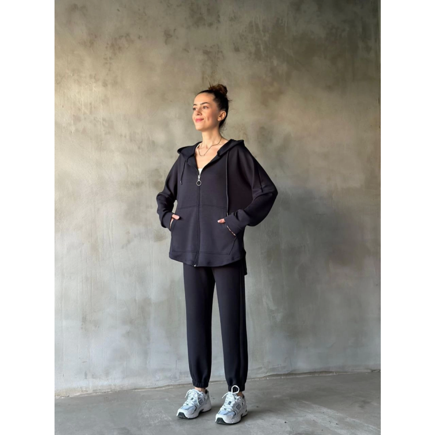 Osy Modal Yumuşak Dokulu Kumaş Gogger Oval Kesim Kapüşonlu Fermua