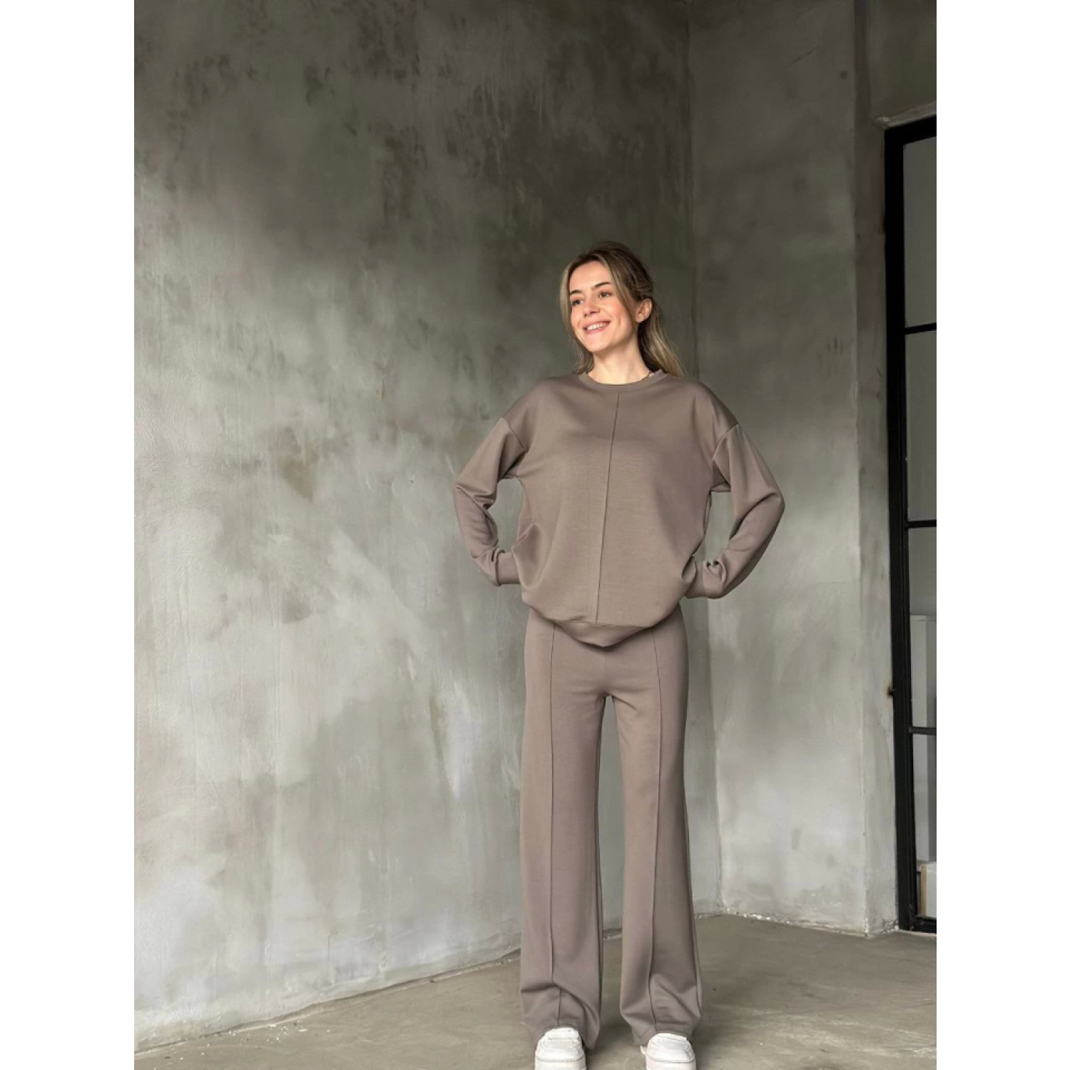 Osy Modal Yumuşak Dokulu Kumaş Bisiklet Yaka Takım- Gri