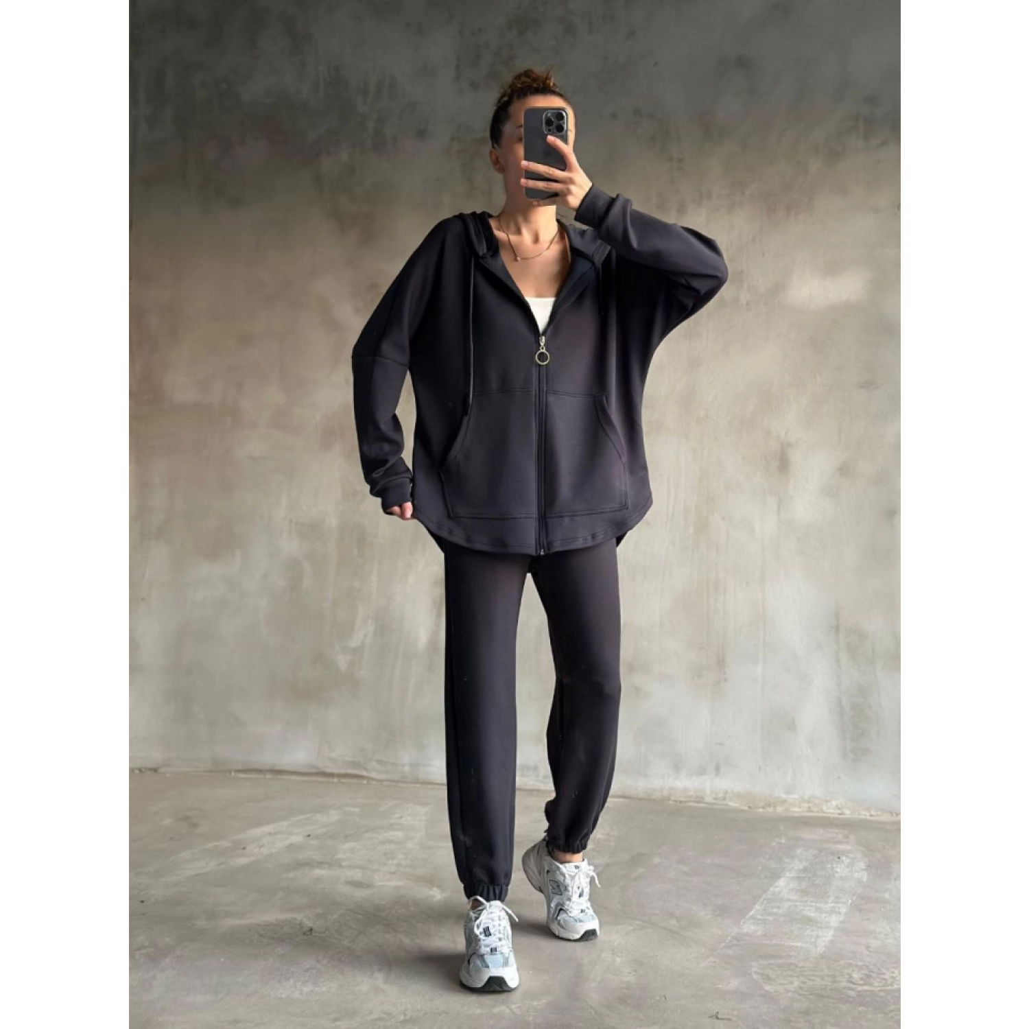 Osy Modal Yumuşak Dokulu Kumaş Gogger Oval Kesim Kapüşonlu Fermua